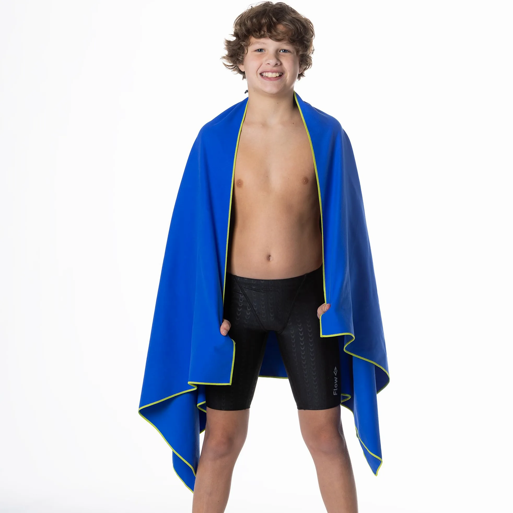 Flow Hydro Sport Towel - Toallas de microfibra de secado rápido para natación, piscina, triatlón y otros deportes acuáticos en tamaños medianos y grandes (azul, XL (72 x 40 pulgadas)