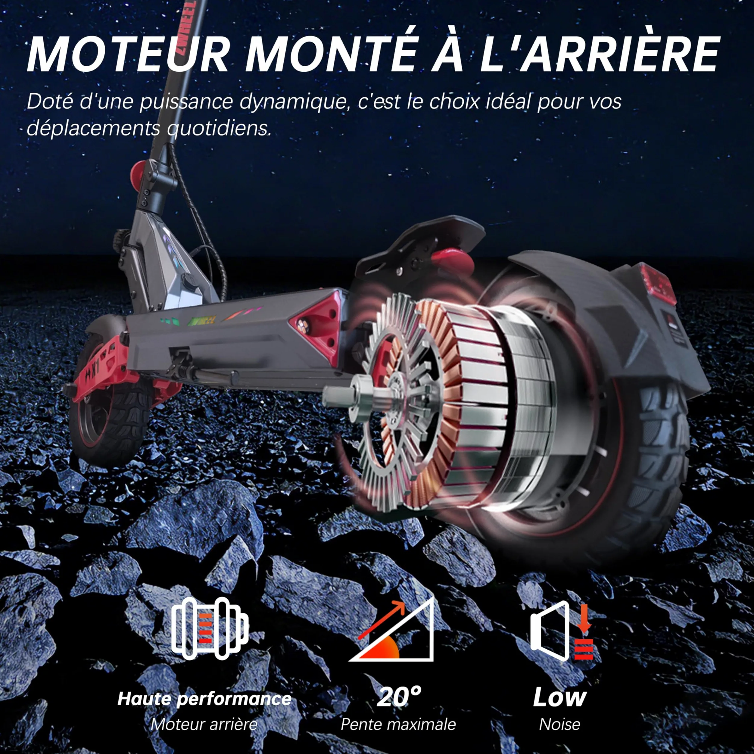 D3 Patinete Eléctrico Adulto Todo Terreno, Patinete con Batería 48V 15Ah de Gran Autonomía, Neumáticos de Vacío 10 Pulgadas, Doble Suspensión de Resorte & Frenos de Disco Fiable