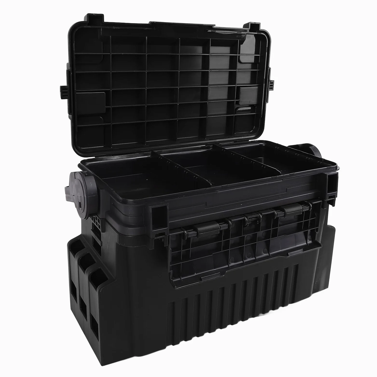 Caja de Aparejos de Pesca, Organizador de Almacenamiento con Divisores Extraíbles y Particiones Ajustables, Diseño de Múltiples Capas para Pesca en Mar y Roca