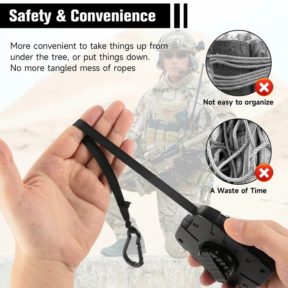 Para artículos esenciales de caza, recupera eficazmente tu arco con una herramienta de elevación Treestand de 32 pies