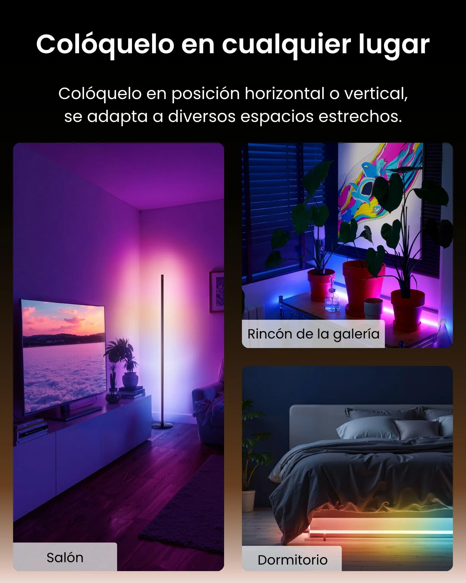 SwitchBot Matter RGBICWW Lámpara de Pie LED, Blanco Cálido y Frío, 16 Millones Colores, 1200lm, Compatible con Apple Home, Alexa, Google Home