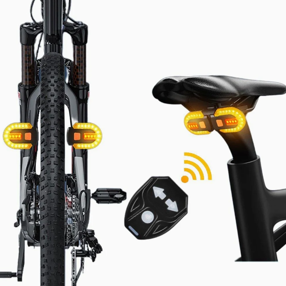 Juego de señales de para Bicicleta, Recargable por USB, Control Remoto inalámbrico, Luces traseras para Ciclismo Nocturno, luz de Advertencia de Seguridad