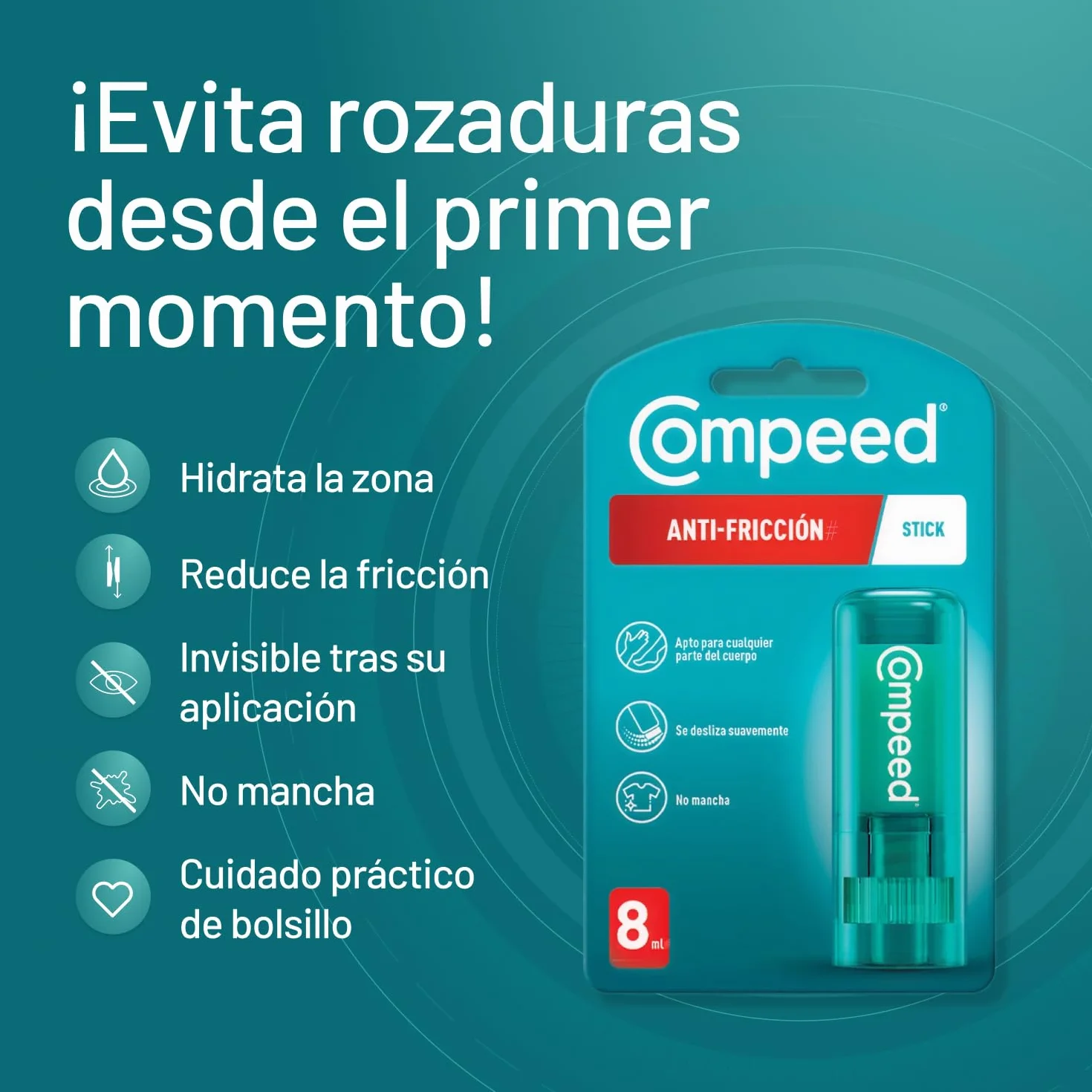 COMPEED Stick Anti-fricción Tratamiento Pies Ampollas 8 ml