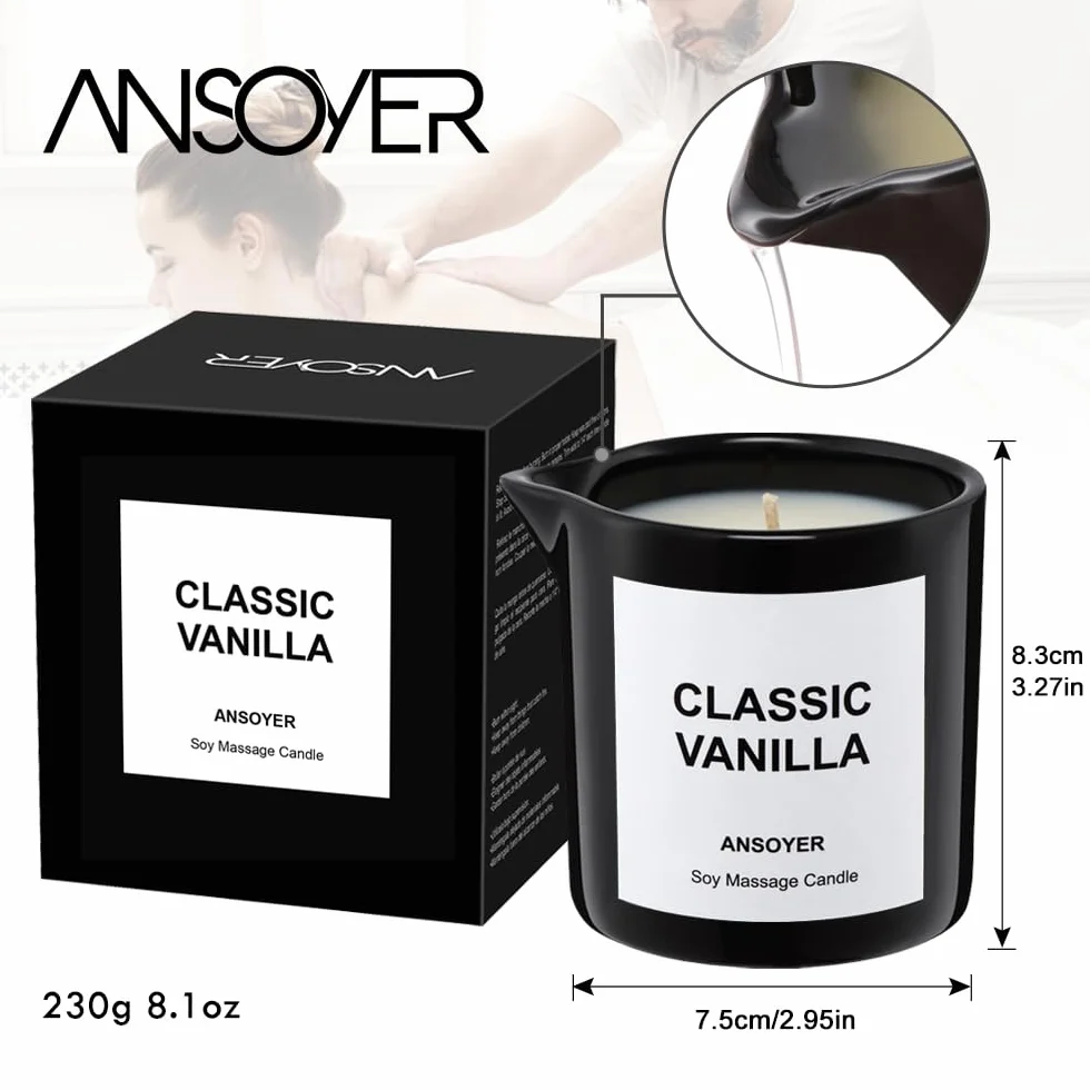 ANSOYER Vela de masaje hidratante nutritiva 230g Vainilla Clásica