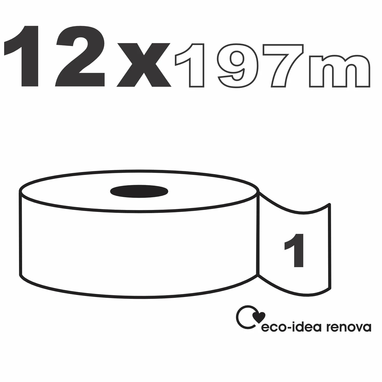 RENOVA Papel Higiénico Jumbo Renovagreen 12 Rollos Blancos