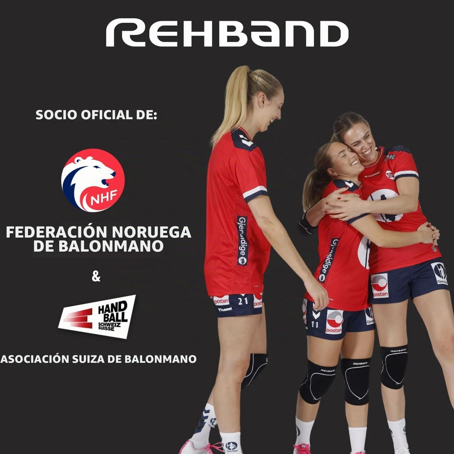 Rehband Rodilleras deportivas de neopreno para voleibol, balonmano y deportes de sala, ajuste ceñido y cómodo, protección de rodilla unisex, negro, 1 par, talla M
