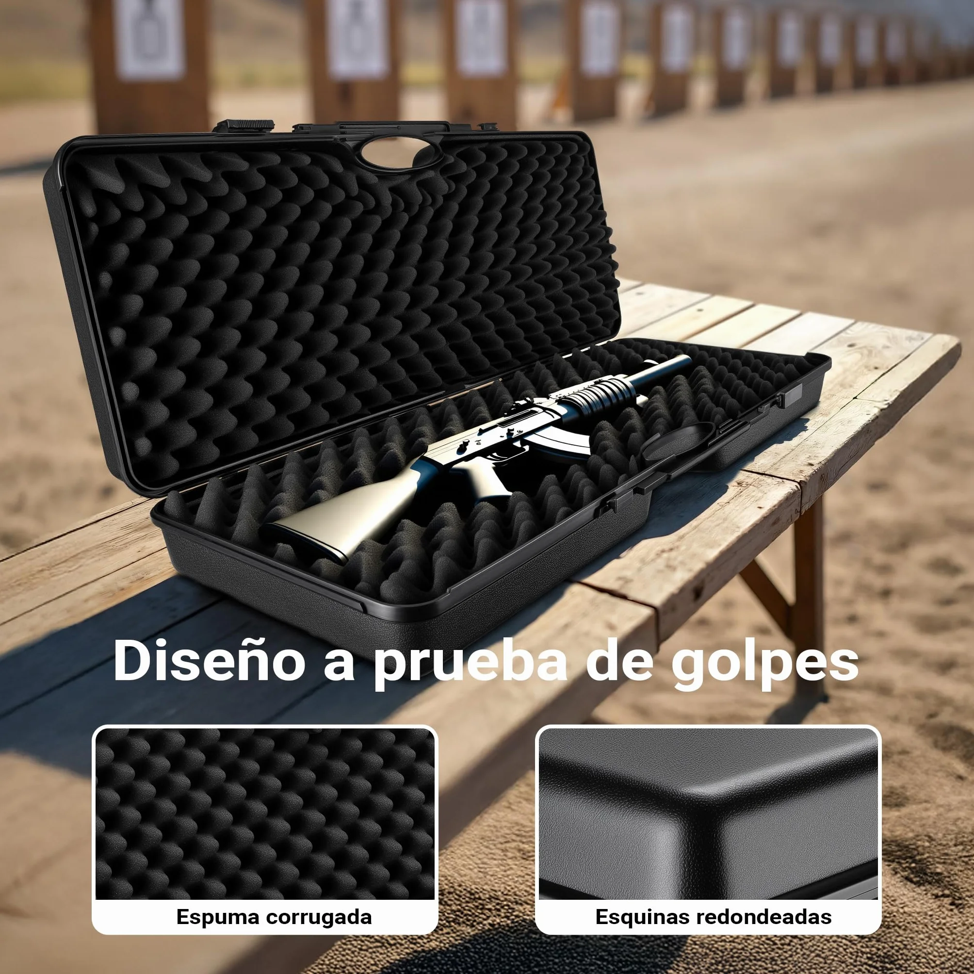 WilTec Maletín para Armas largas con Espuma pre-Cortada Compacto y Ligero de PP para Transporte Seguro de Rifles y escopetas