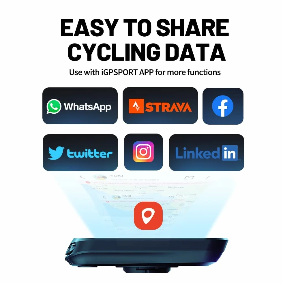 iGPSPORT BSC100S Ciclocomputador GPS 2,6 Pulgadas Ant+ Inalámbrico Impermeable IPX7 Velocímetro Odómetro 40 Horas Batería