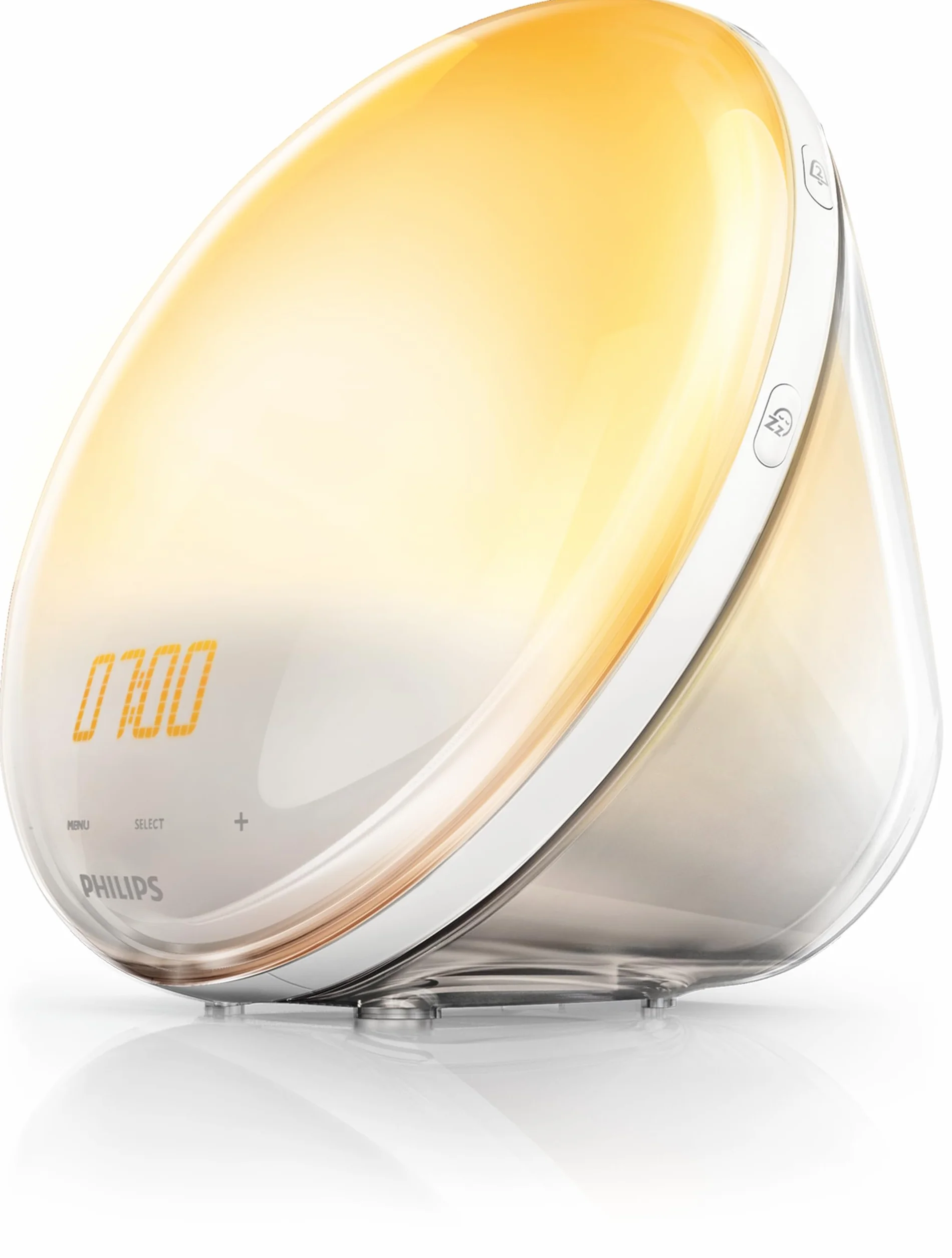 PHILIPS HF3519/01 Despertador de luz con simulación del amanecer, Radio FM, lámpara de lectura, 5 sonidos naturales, Alarma diferida