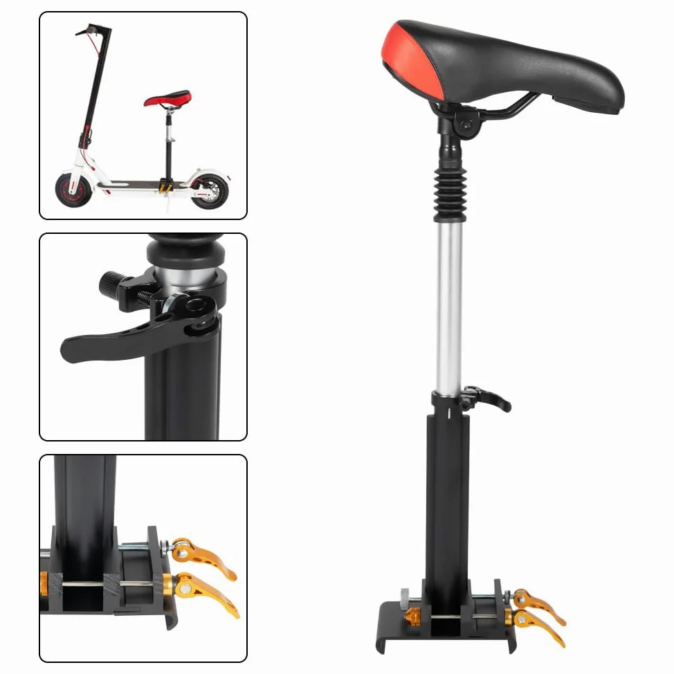 Asiento para scooter eléctrico accesorio para scooter eléctrico Xiaomi asiento adecuado para pedal ancho 140-152 mm, grosor del borde del pedal 9-10 m