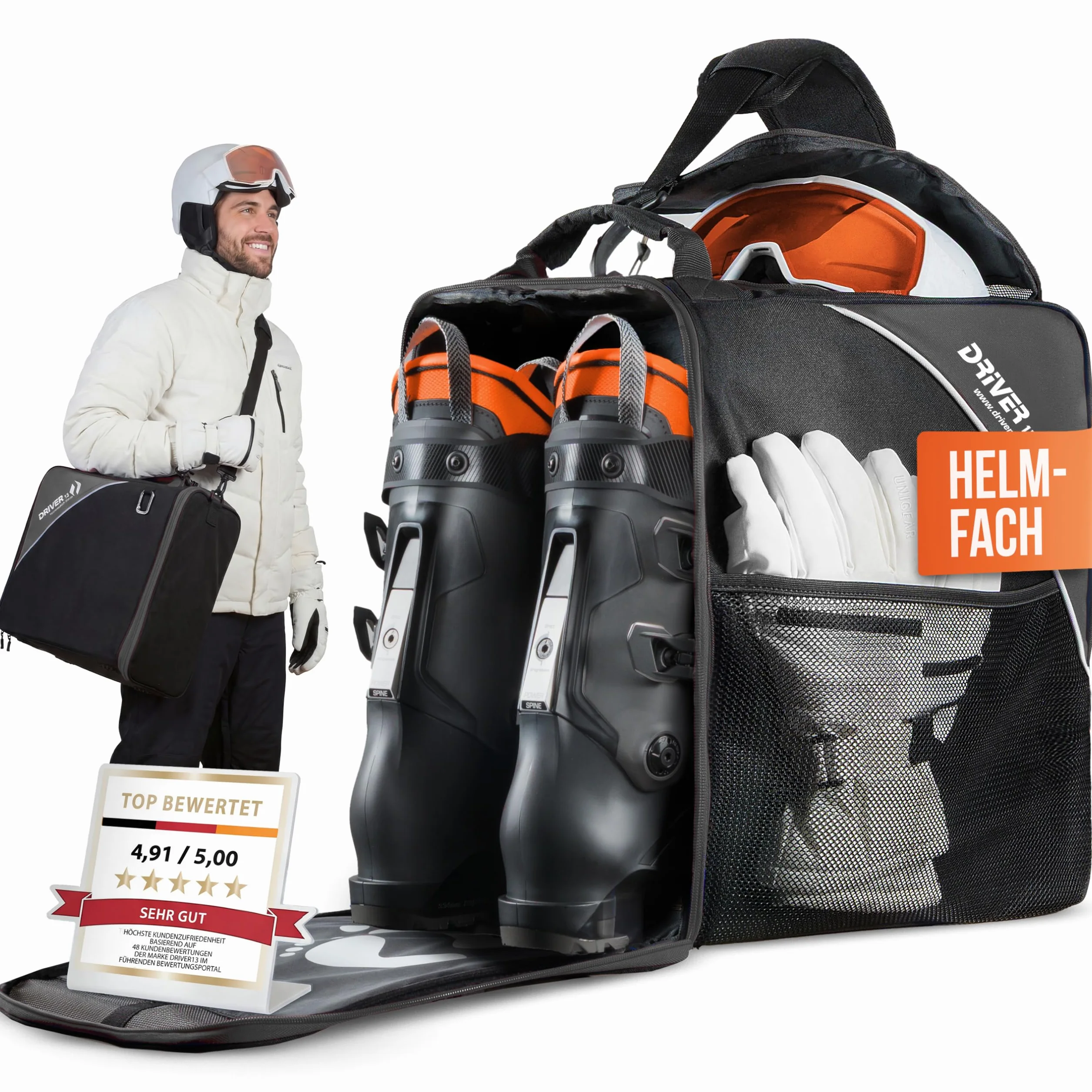 Driver13 Bolsa para botas de esquí con compartimento para casco, para tus botas o botas de snowboard