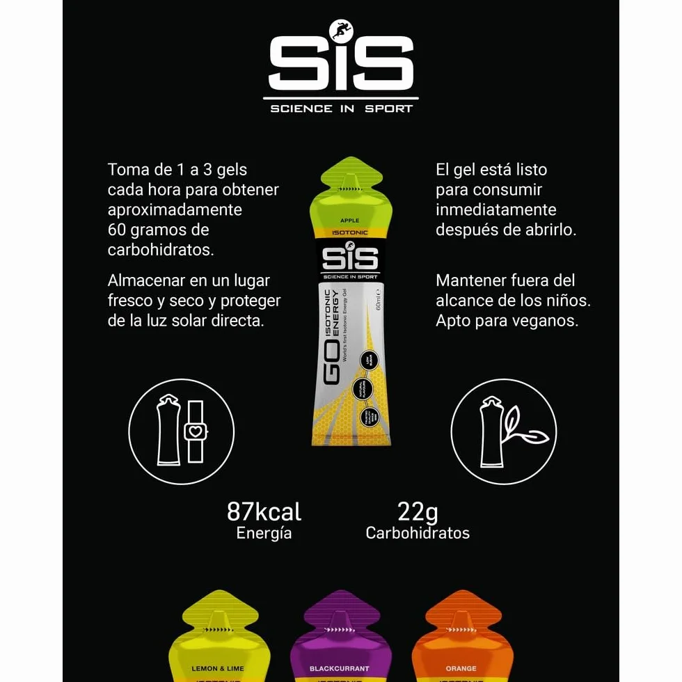 Science in Sport GO Gel Energético Isotónico 7cx 60ml Variado Vegano