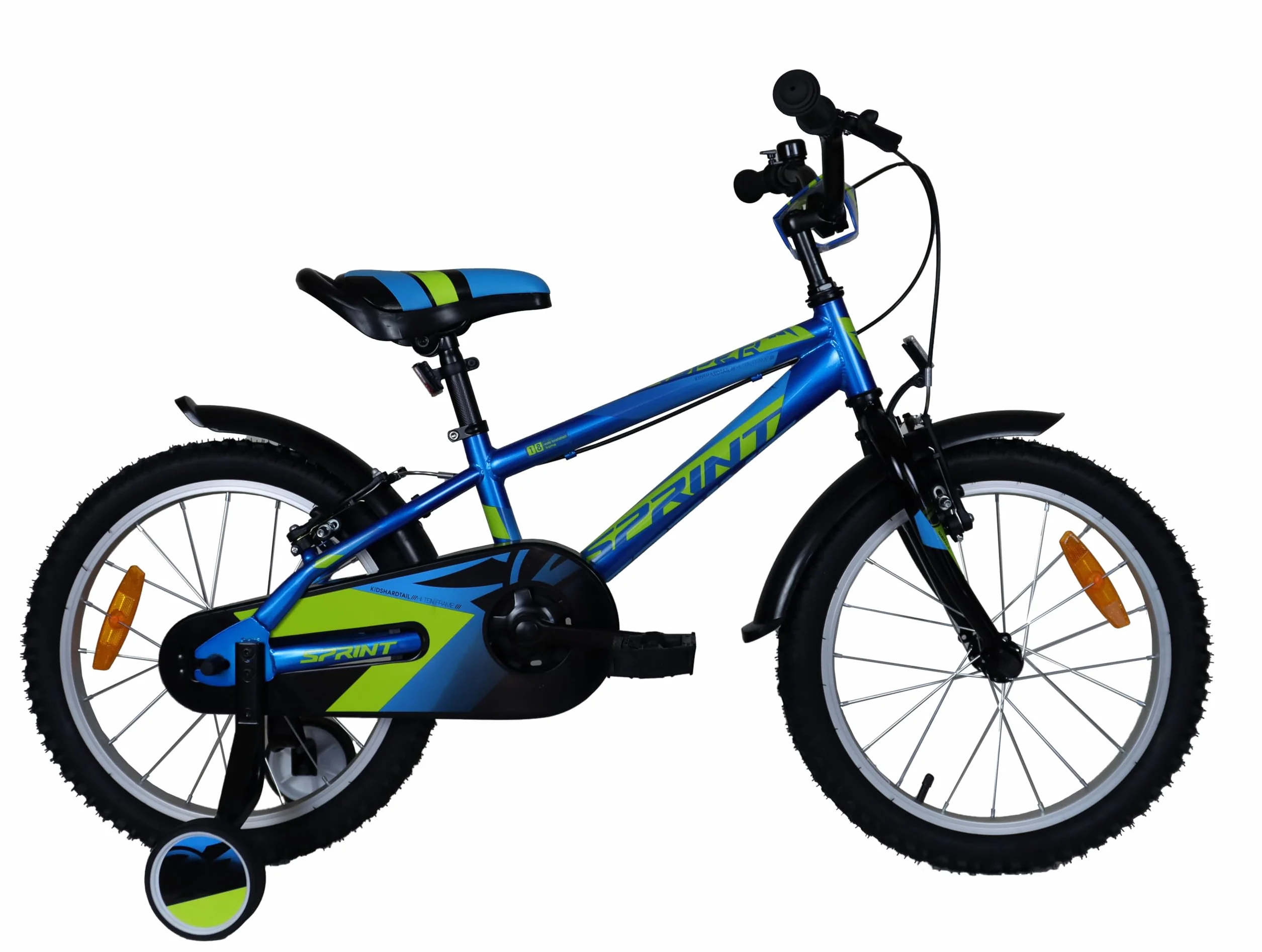 Bicicleta 18 Pulgadas Niño Frenos V-Break Estabilizadores Cuadro Acero