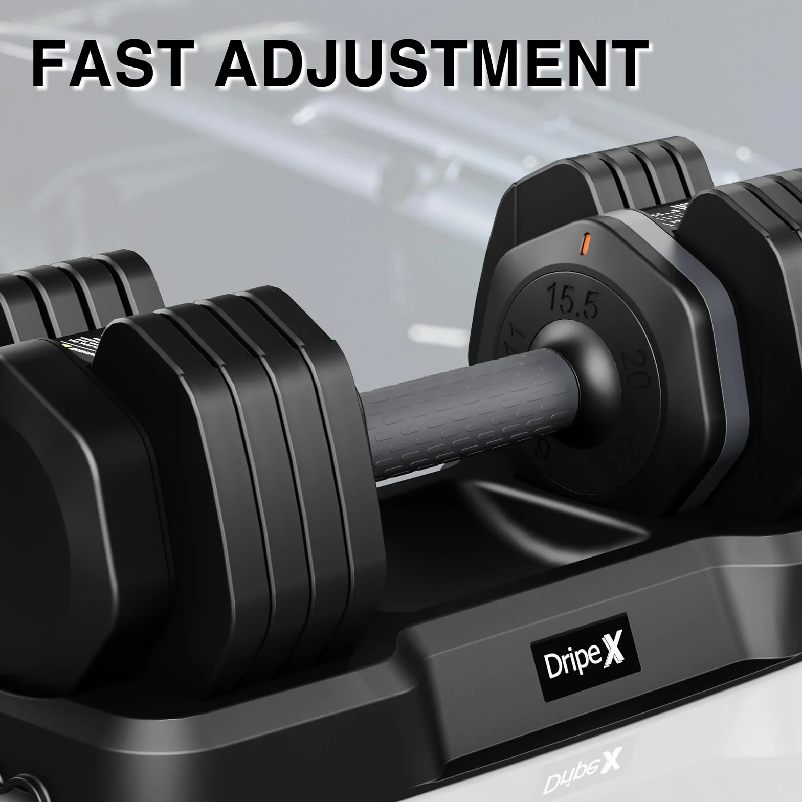 Dripex Mancuernas Ajustables, 11 kg/24,5 kg, 5/10 en 1 Juego de Pesas y Mancuernas, Ajuste Rápido con Base, Ahorran Espacio para Entrenamiento en Casa y Gimnasio