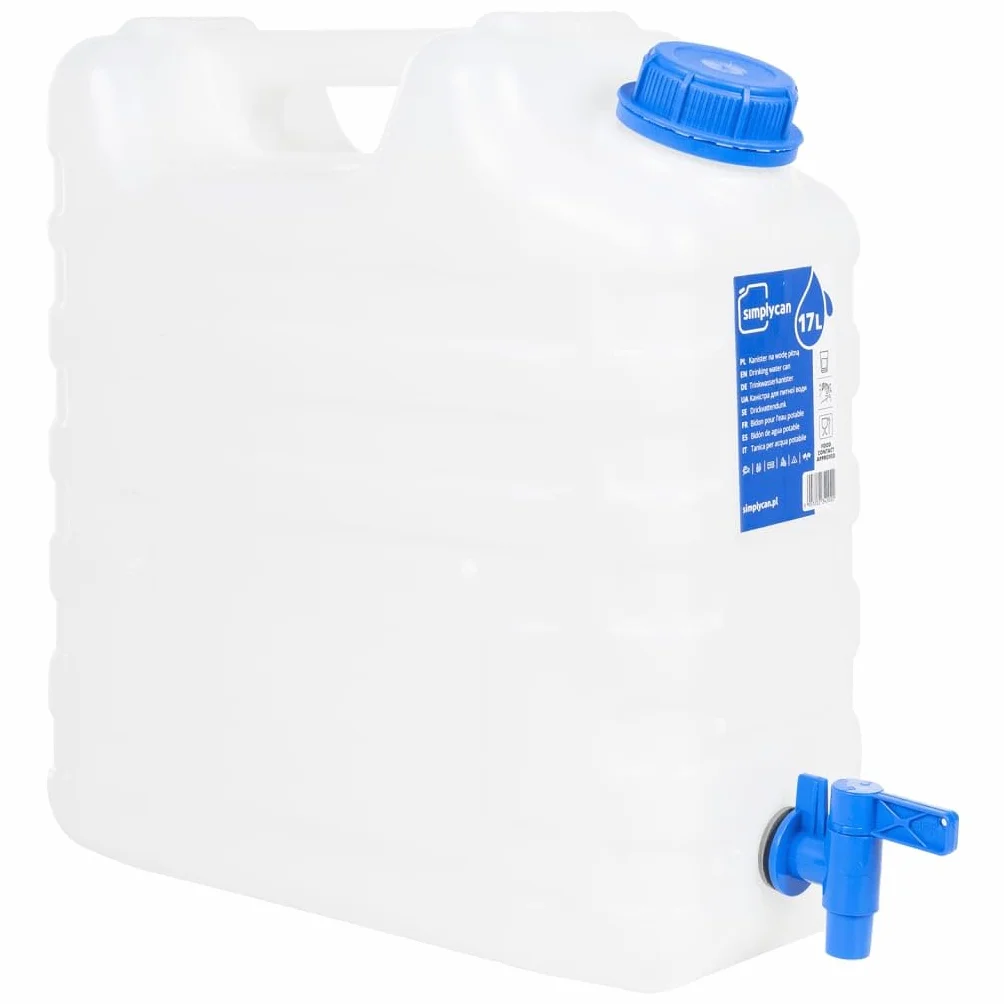 vidaXL Garrafa de Agua con Grifo plástico Transparente 15 litros, contenedor de Agua, Jarra de Agua, depósito de Agua, contenedores de Agua