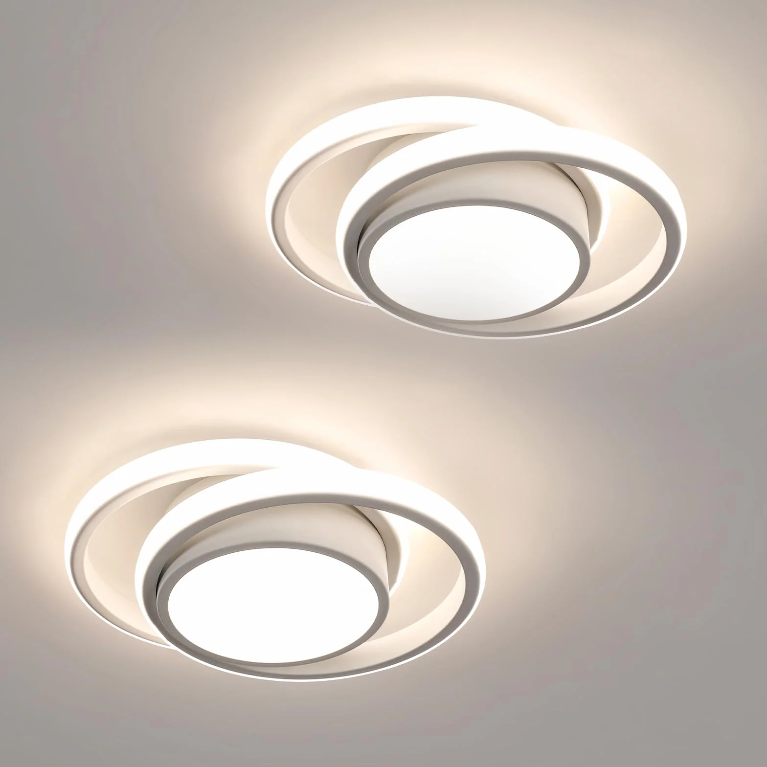 Pack de 2 Plafones LED 32 W 2350 lm 4500 K Blanco Redondo 27 cm