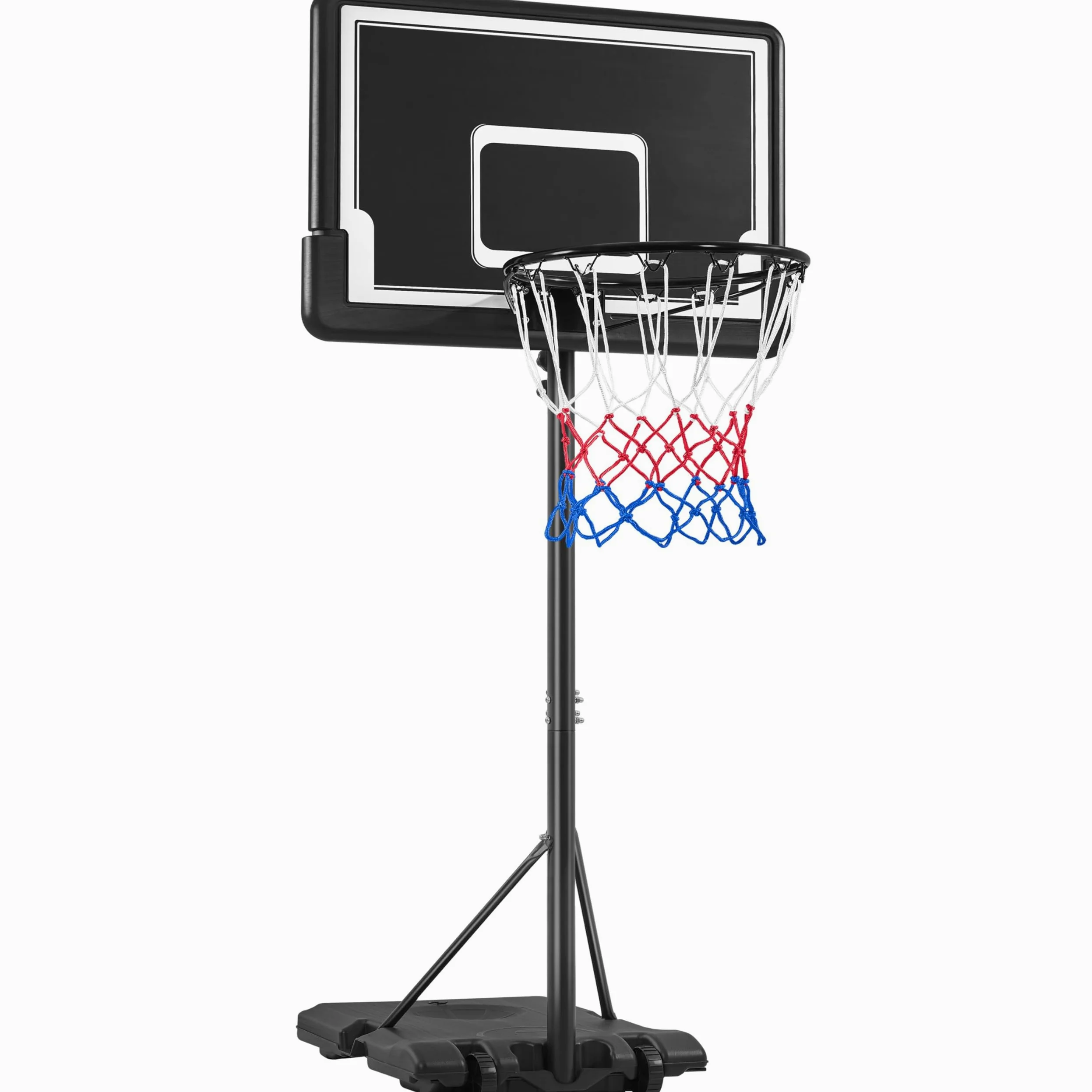 Yaheetech Canasta Baloncesto Exteior, Aro de Baloncesto con Ruedas Tableros de Baloncesto para Adultos Altura Ajustable 182-215 cm Negro