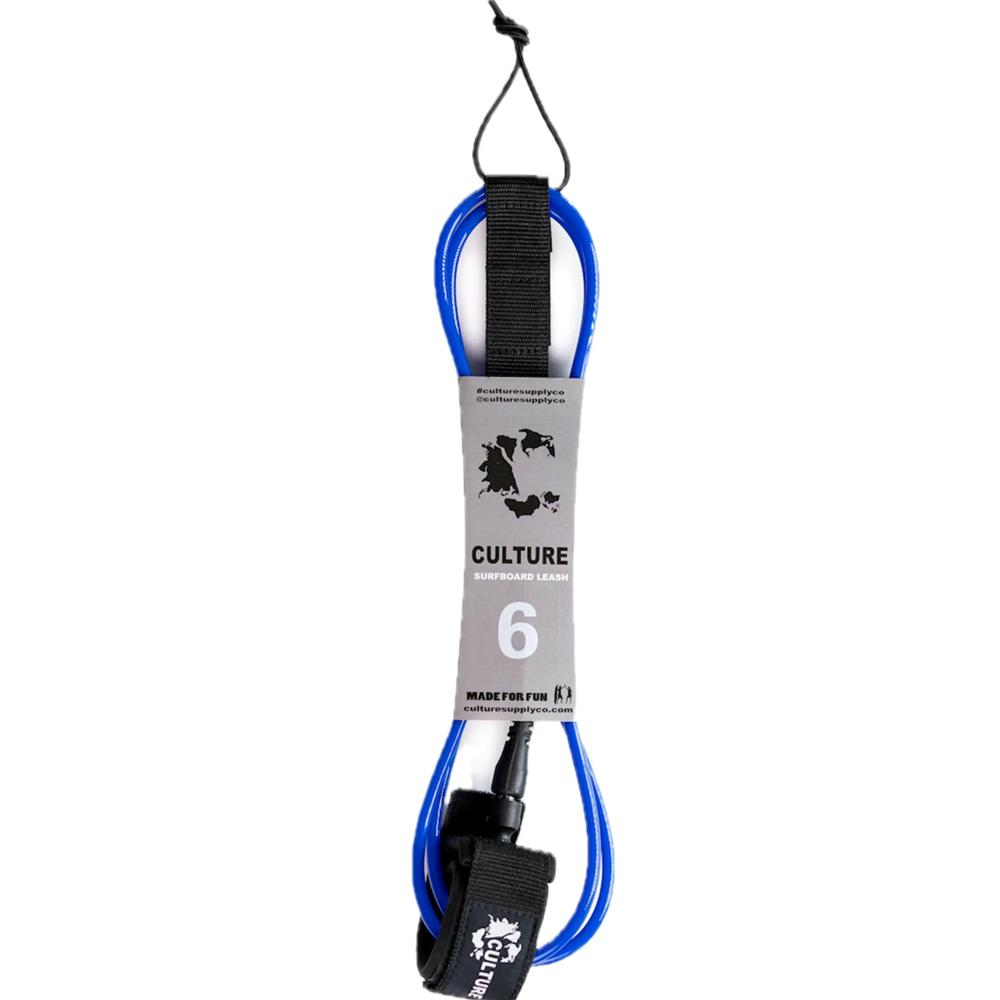 Culture Supply Correa para tabla de surf (6 tamaños – 4 colores): 1,8 m Comp | 1,8 m Reg | 2,1 m | 2,4 m | 2,7 m | 3 m (azul, 1,8 m REG (cable de 7 mm)