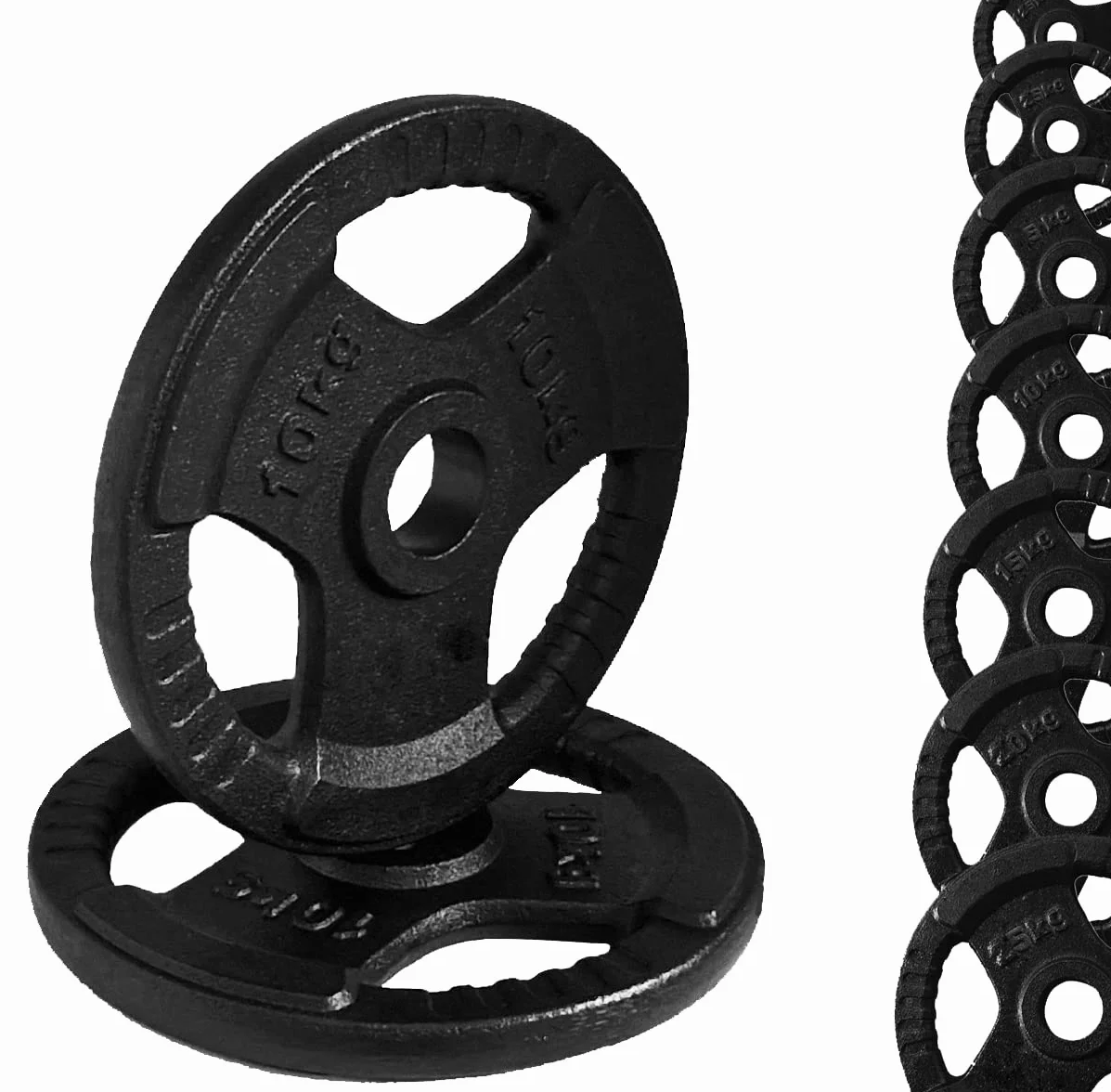 Discos de hierro fundido olímpicos, agujero Ø50 mm para gimnasio y casa Gym de 1,25 a 25 kg para mancuernas y mancuernas