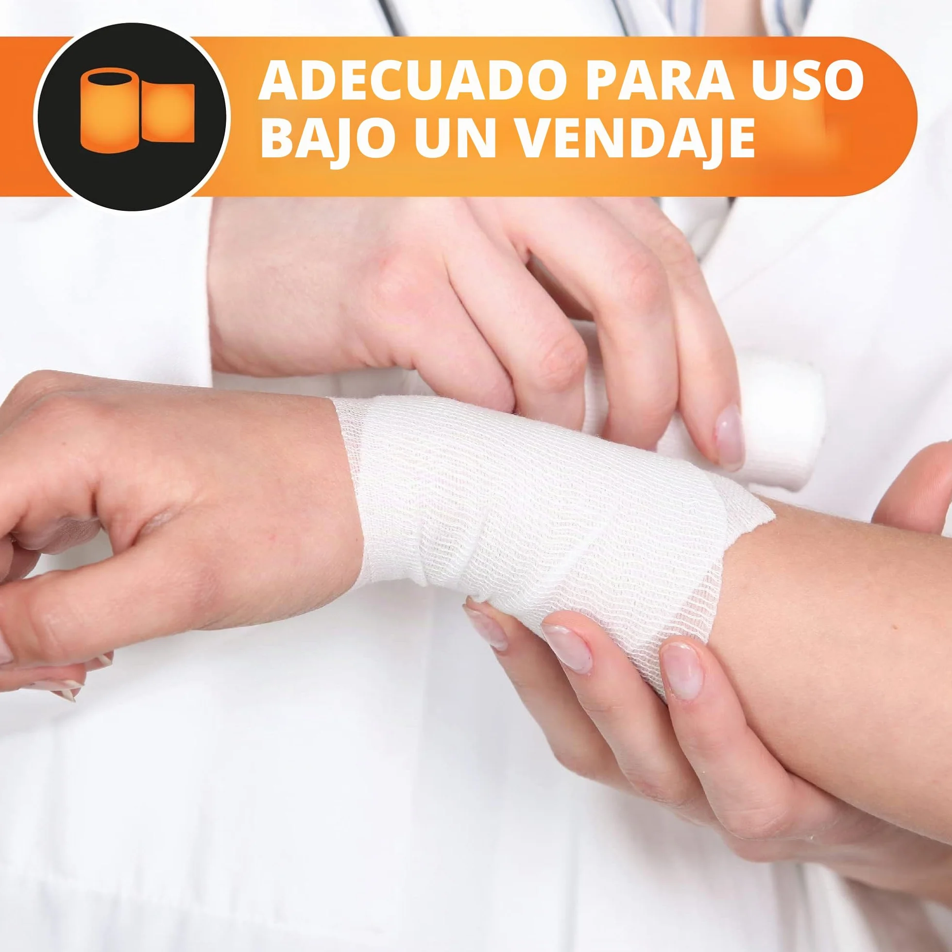 Gasas Estériles 5x5 cm, 100 Unidades, Cuidado de Heridas y Primeros Auxilios