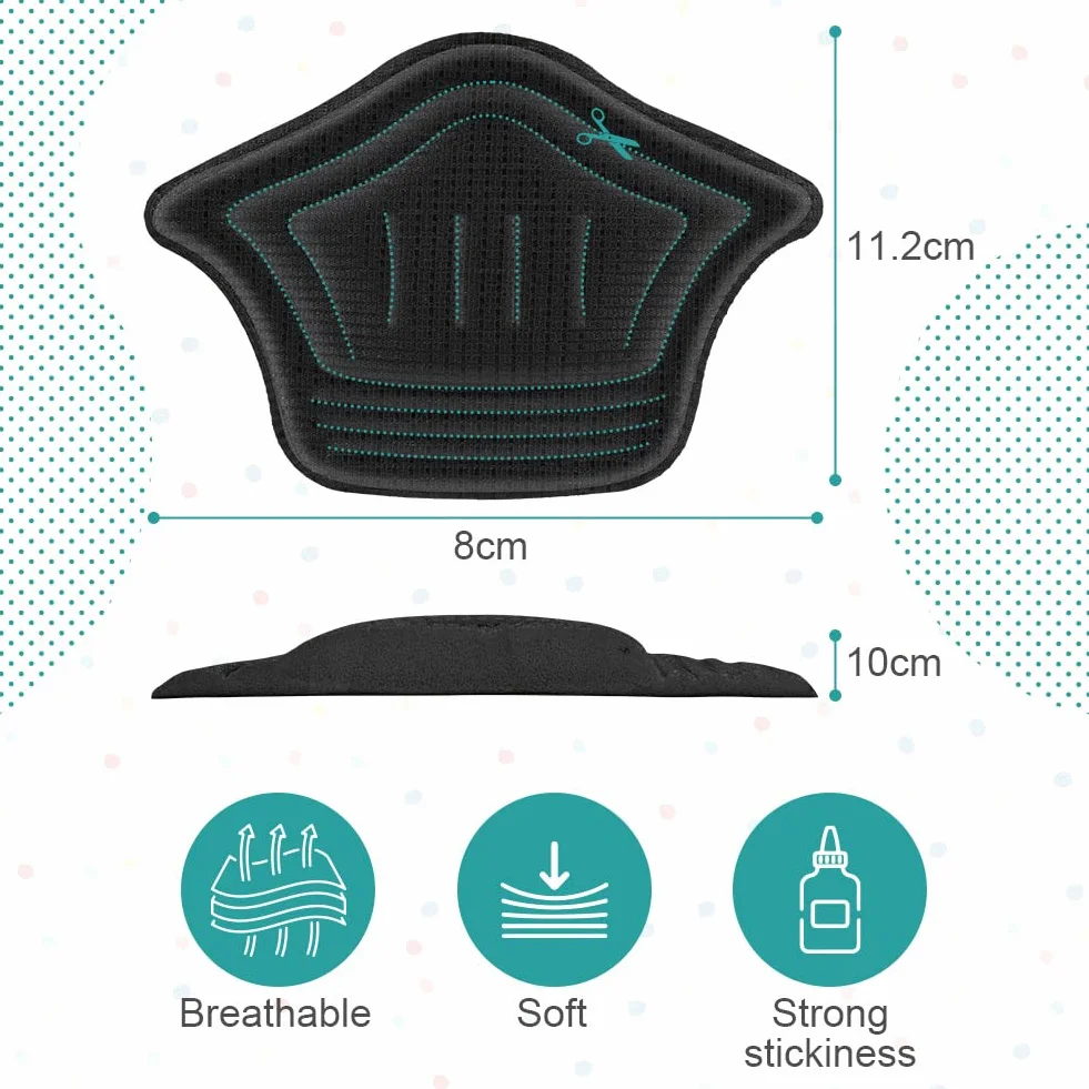 ACWOO Almohadillas De Talón Autoadhesivas, Plantillas Zapatos Esponja, 10mm, Evitar Ampollas
