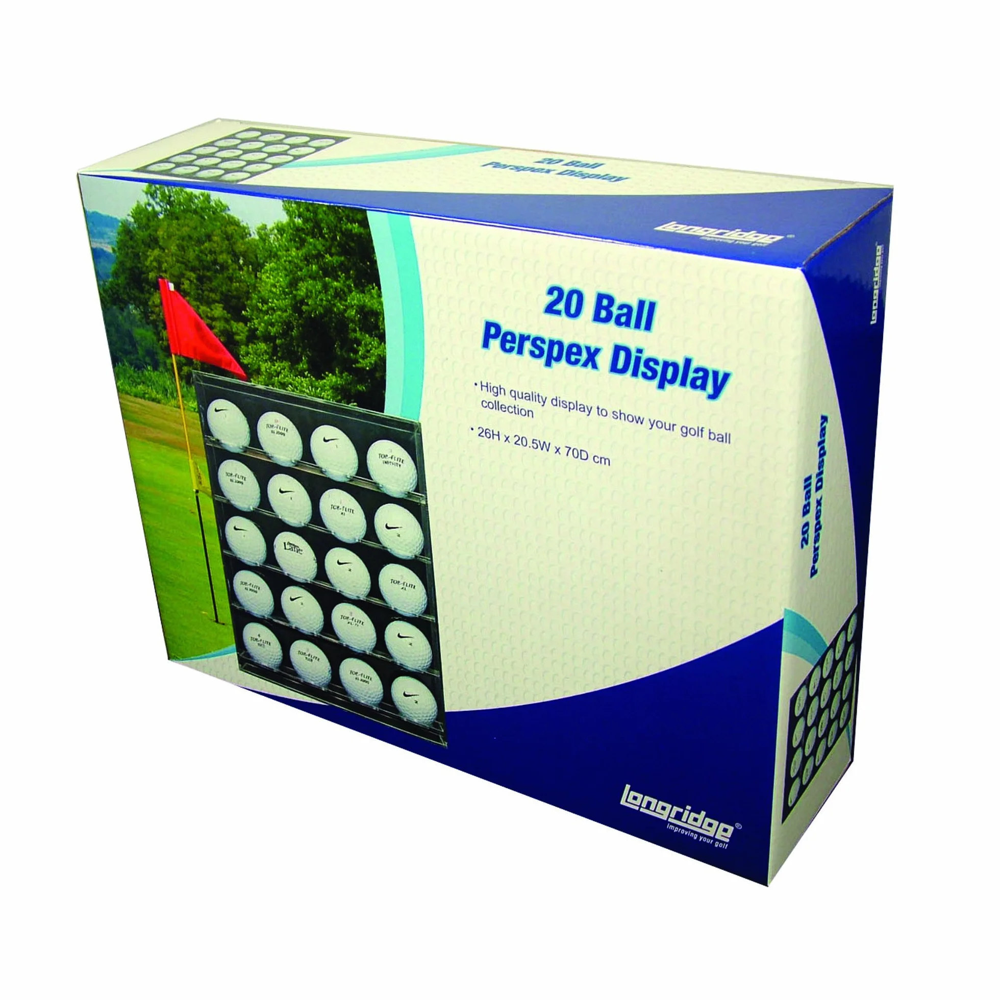 Longridge 20 Bolas de Golf Perspex Display Transparente