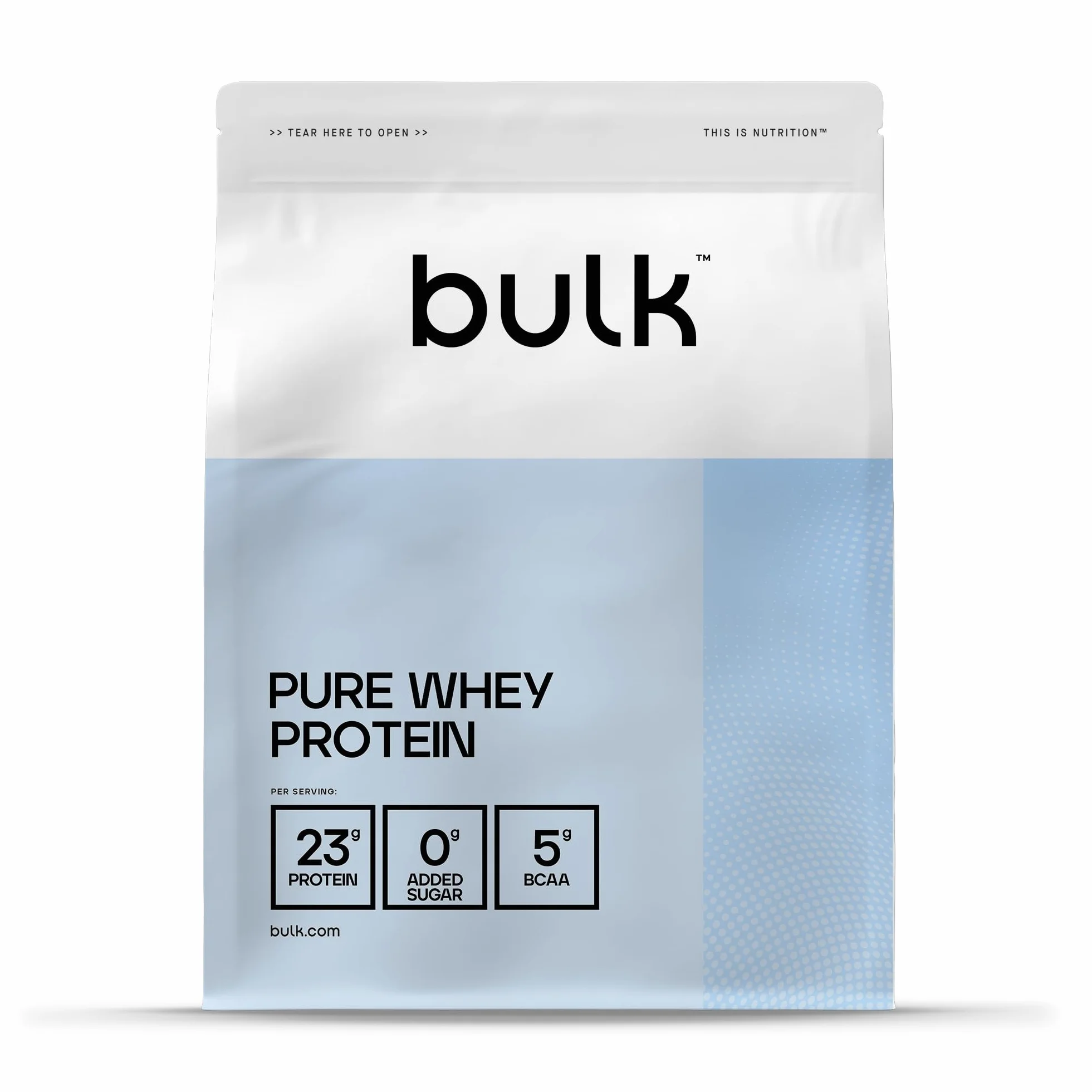 Bulk Pure Whey Proteína en Polvo, Vanilla, 23g Proteína, 5g BCAA, Batido de Whey Concentrado, Bajo en Azúcar, 1kg