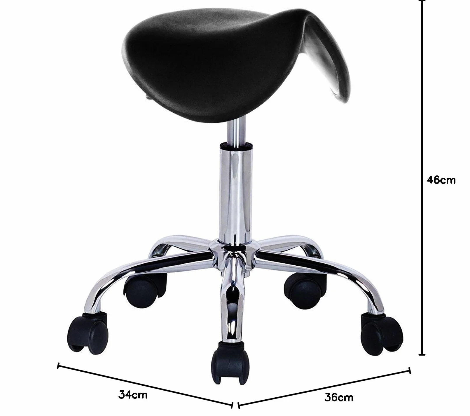 Silla Giratoria Profesional con Ruedas para Peluquería, Cosmética, Dentista Taburete TB17 Negro