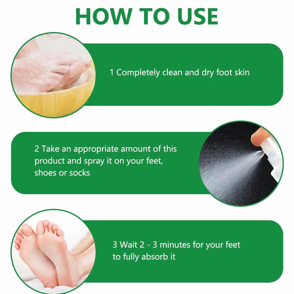 AOOWU Spray Purificante de Pies Fungicida Antiséptico para Micosis y Control de Olor