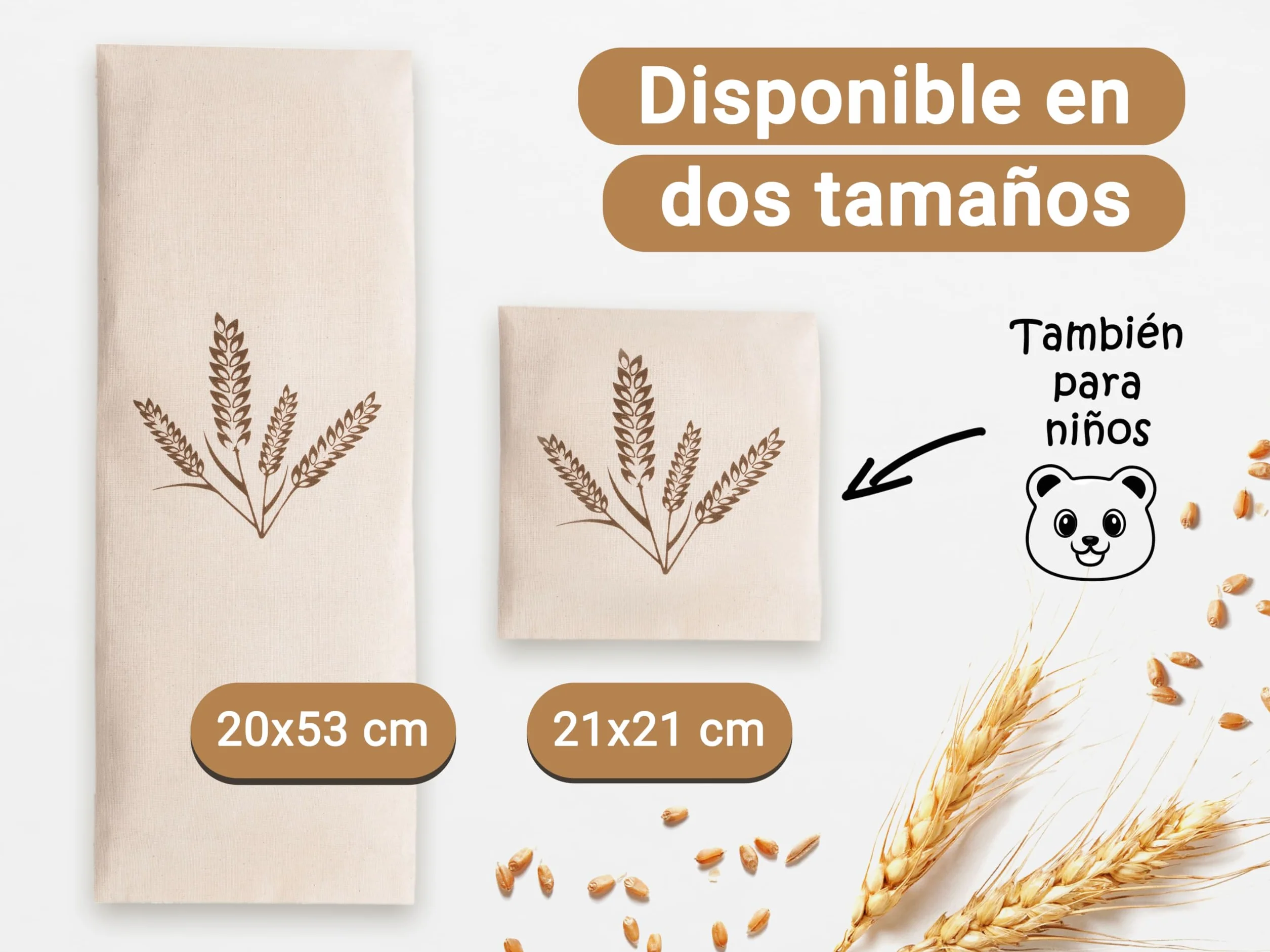 ZOLLNER Saco Semillas Microondas Bolsa de Semillas Almohadas termicas lavables 20x53 cm