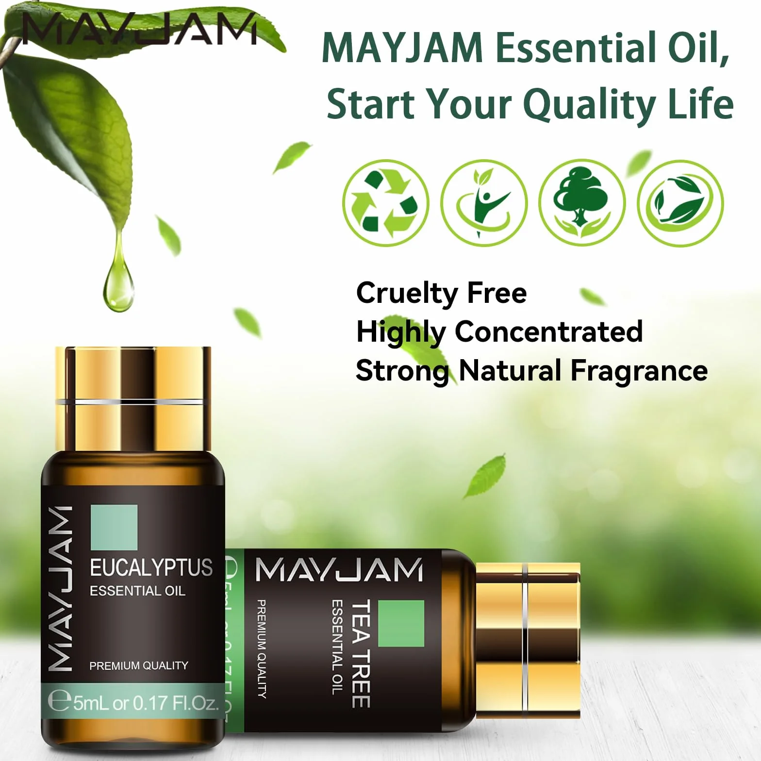 MAYJAM Juego De Aceites Esenciales 20pcs, Set De Regalo Para Difusor - Lavanda, Jazmín, Eucalipto, Vainilla, Sándalo, Naranja Dulce, Rosa, Bergamota