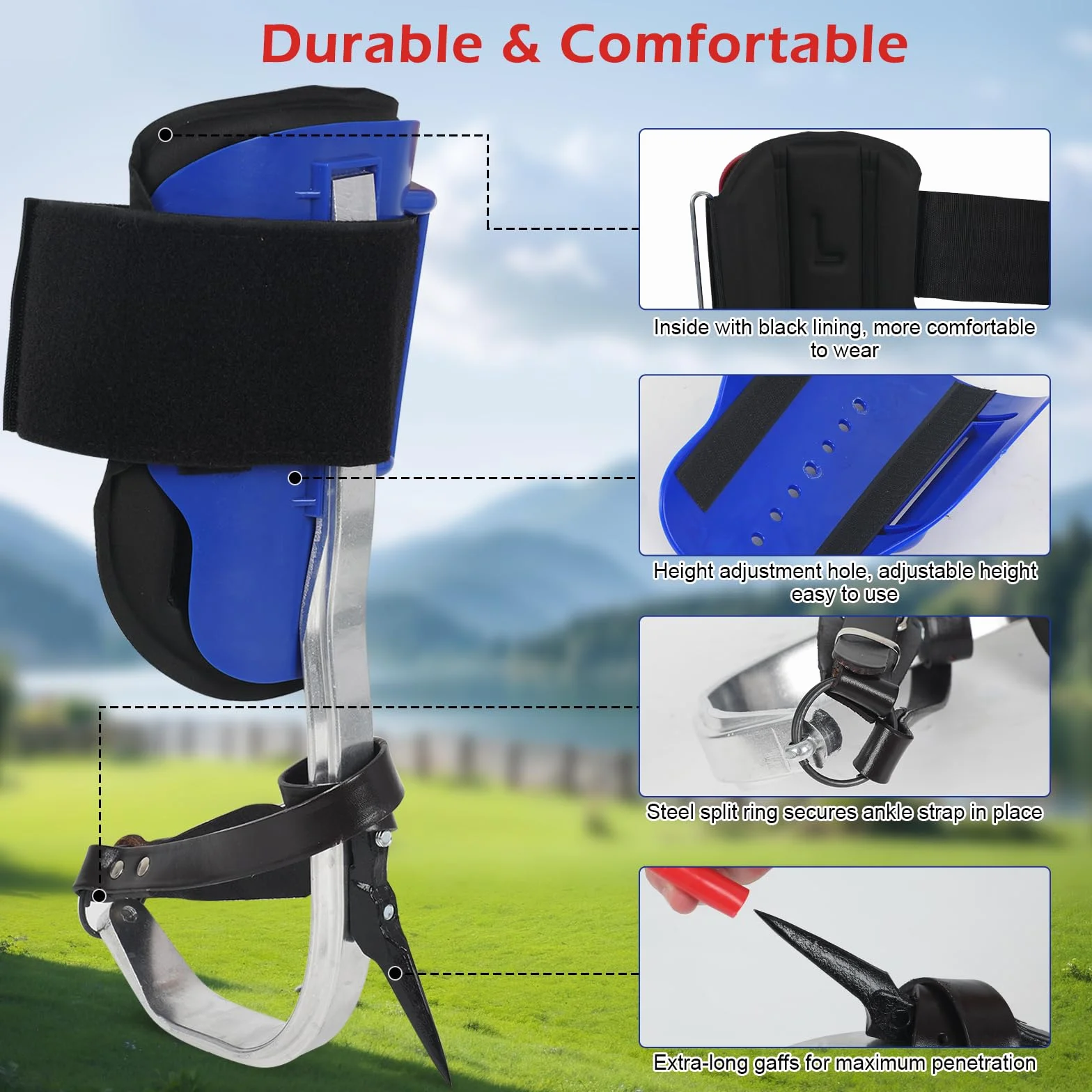 Equipo de escalada de árboles, altura ajustable crampones trepadores de árboles, zapatos de escalada de árboles, crampones de árboles, para practicar escalada de árboles, supervivencia en la selva,