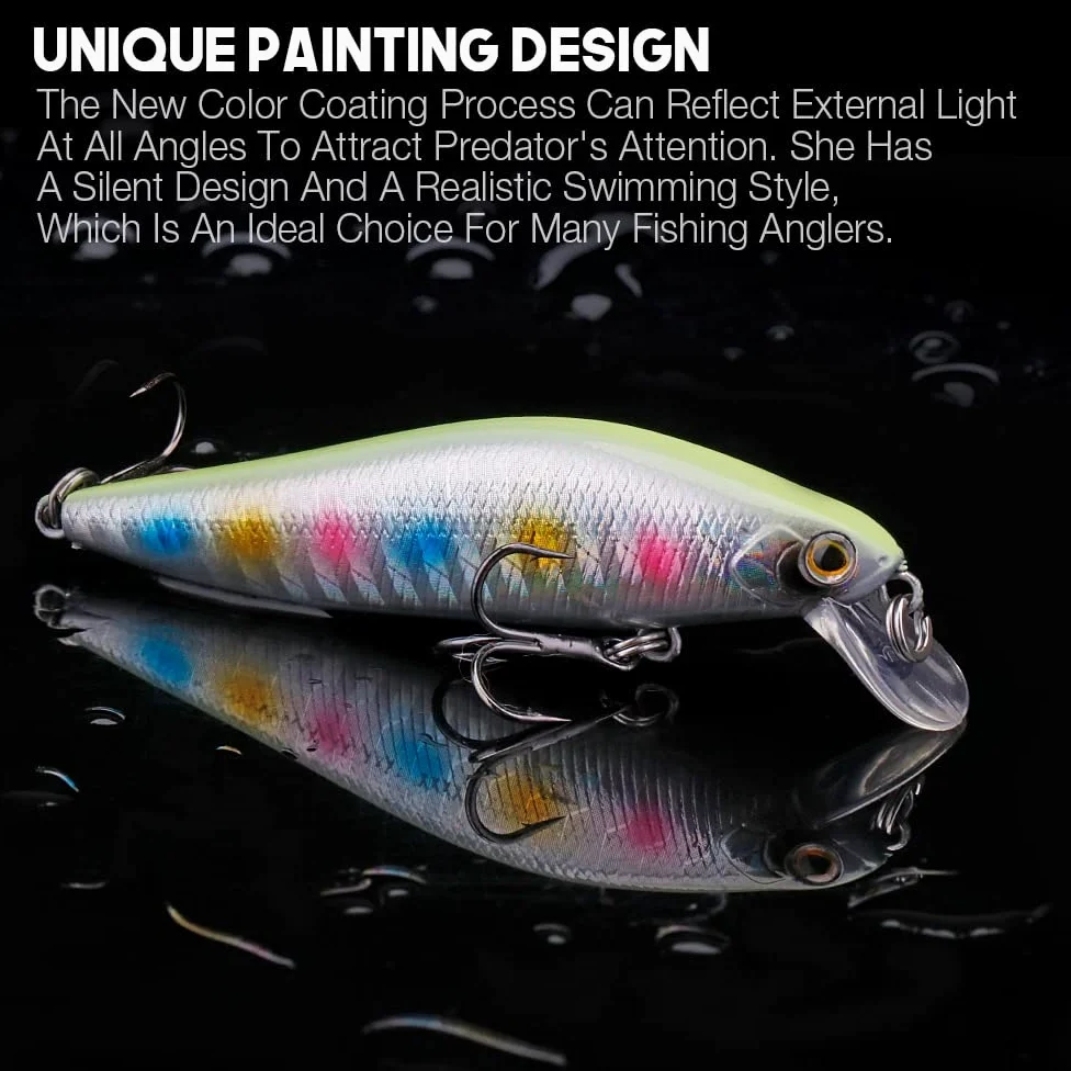 5pcs Negro Minnow Fishing Lure Set 90 mm 10g Wobblers de hundimiento for tuercos Luros Crankbaits Pesca Kit de Cebo Artificial (Color : 90mm 10g Seta)