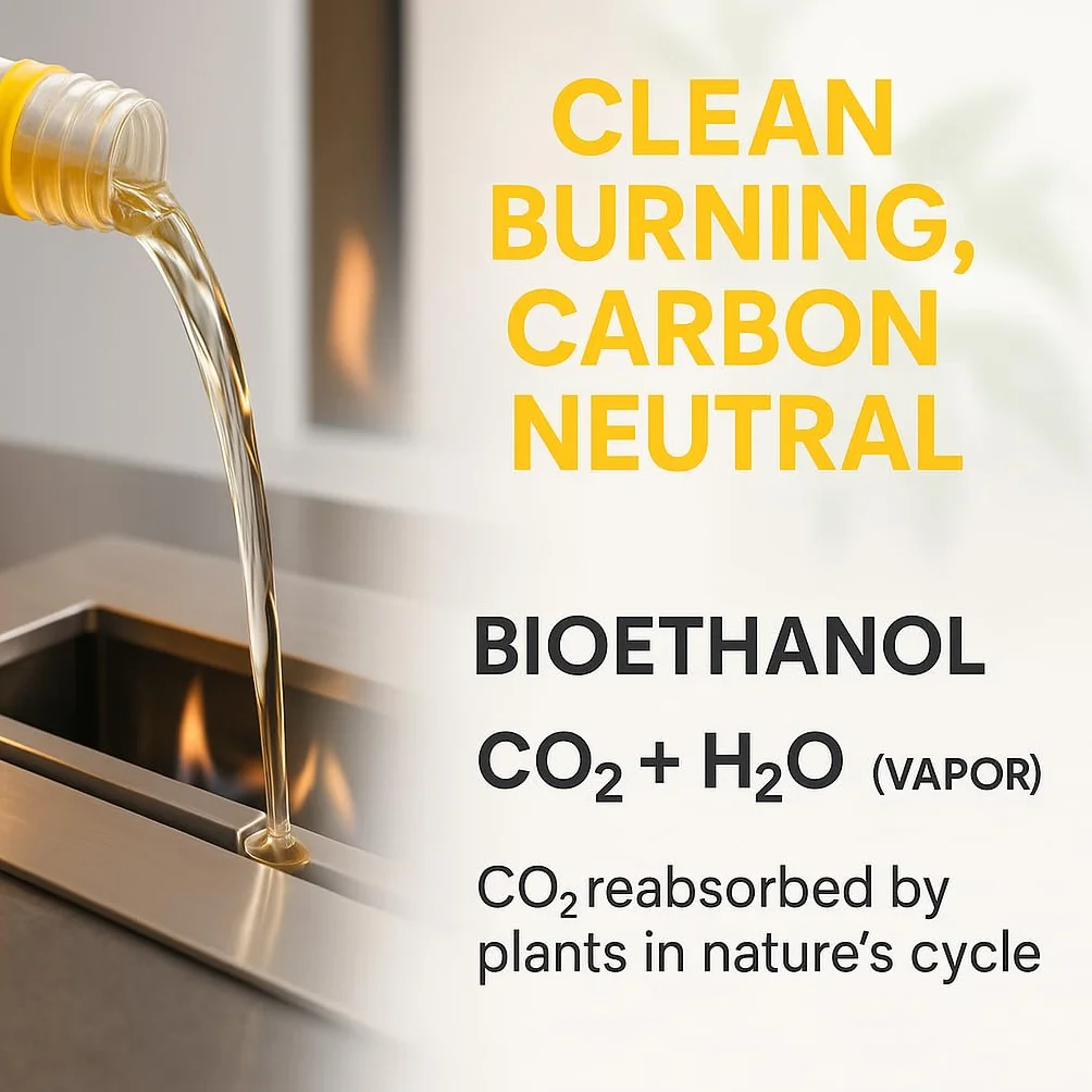 Bioetanol 96,6% de Coco 2 x 1 L sin Humo para Interior y Exterior