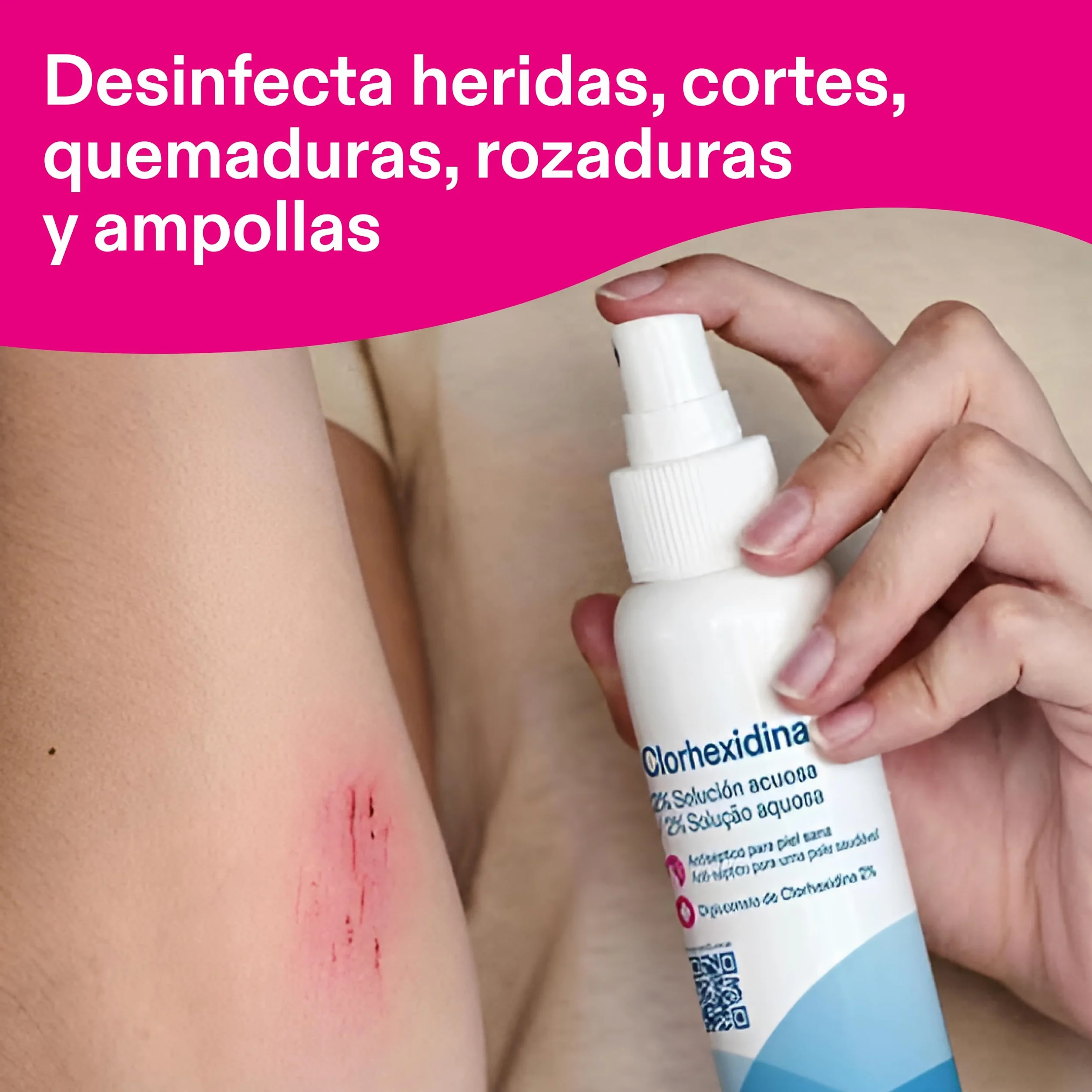Senti2 Clorhexidina Solución Antiséptica para Piel, 2% Digluconato de Clorhexidina, 125ml