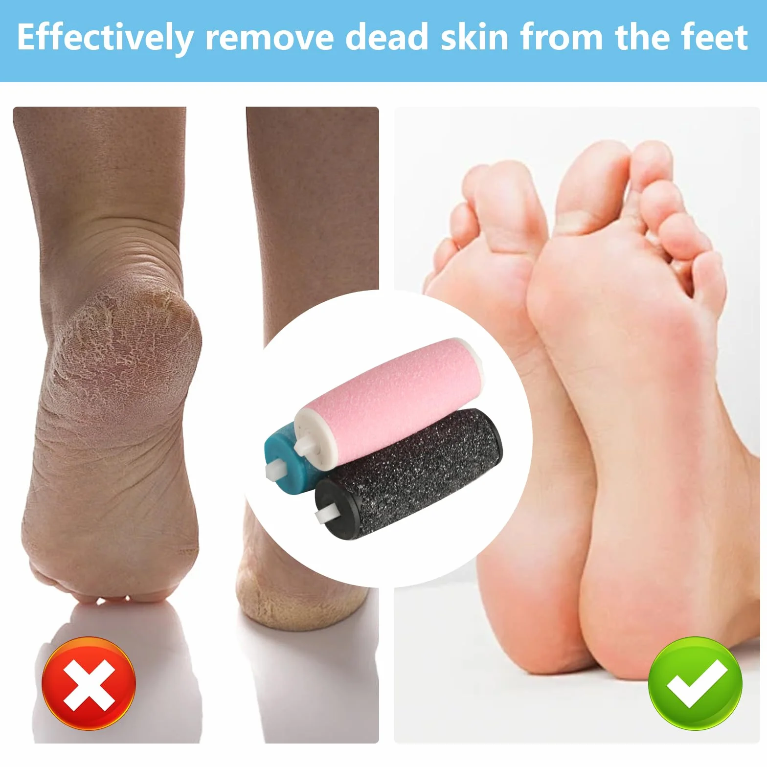 Scholl Velvet Smooth rodillos de repuesto extra gruesos para removedor de callos, 14 unidades
