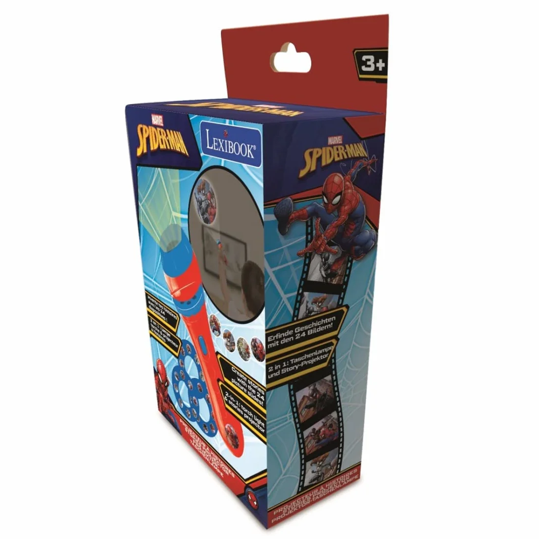 LEXIBOOK Spider-Man Proyector de Cuentos Linterna con 3 Discos 24 imágenes LTC050SP