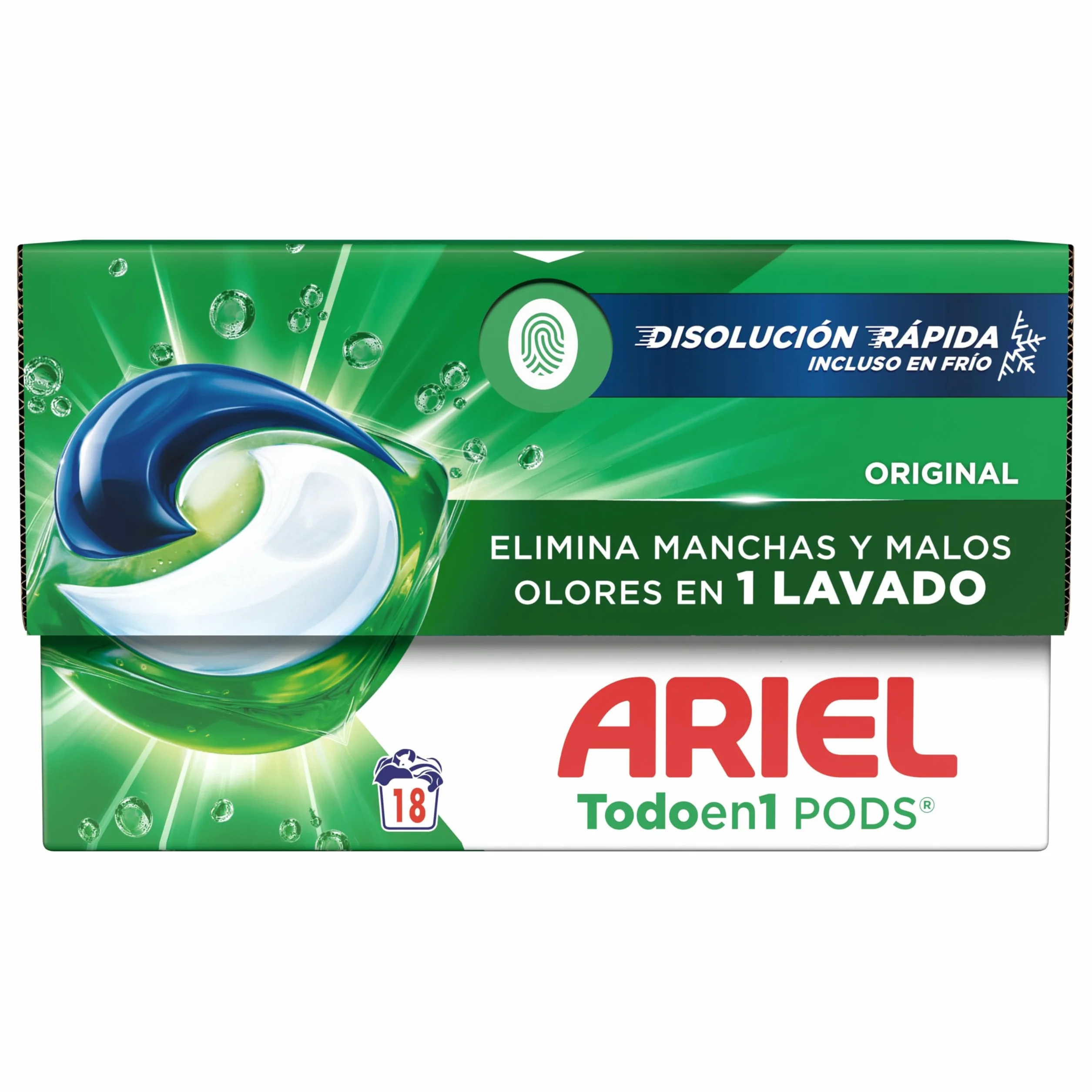 Ariel PODs Todo en 1 Detergente en Cápsulas Original, 72 Cápsulas