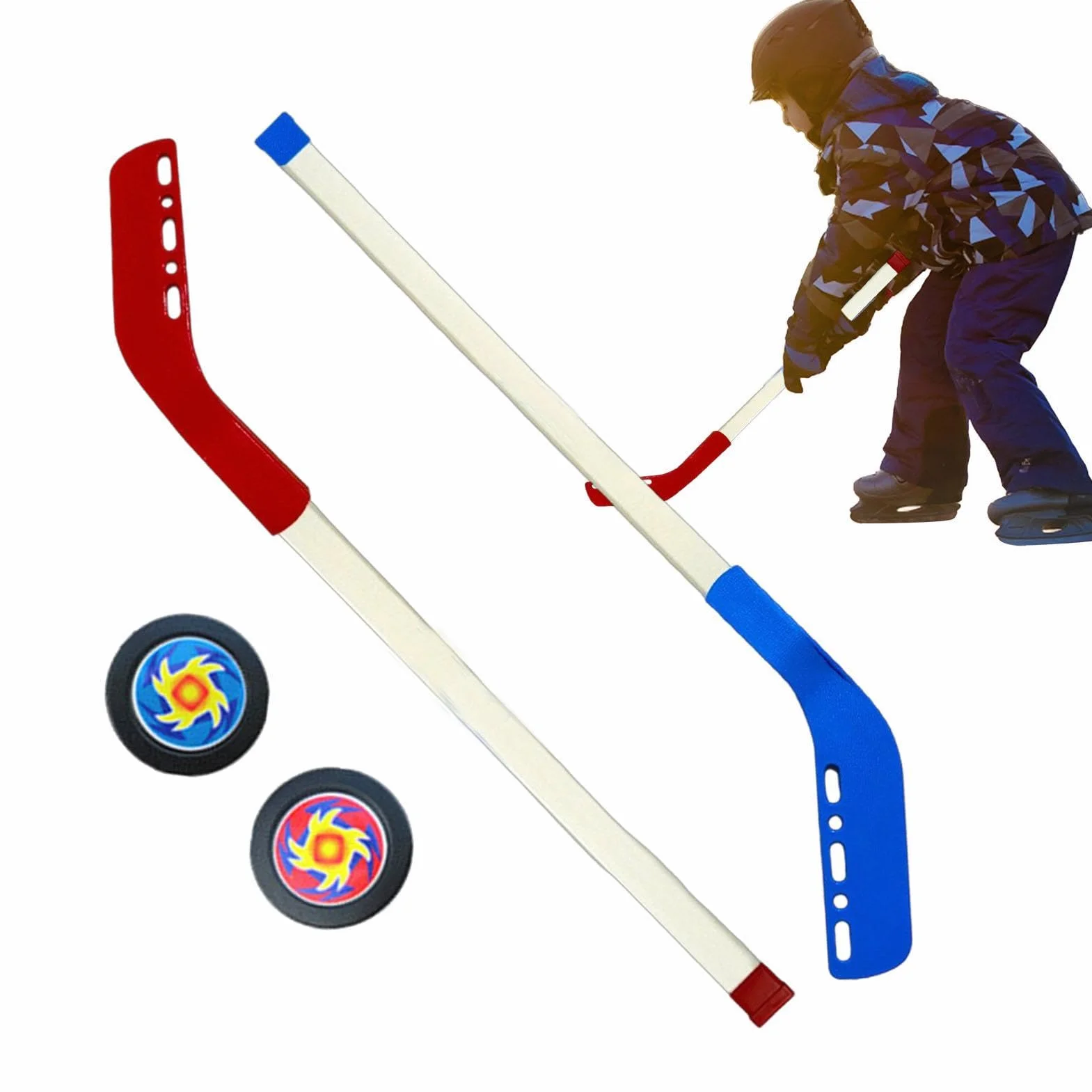 Juego de palos de hockey sobre hielo - Juego de palos y pelotas de hockey callejero para niños - Equipo de entrenamiento de hockey juvenil, juego de iniciación de hockey perfecto, regalos de cumpleaño