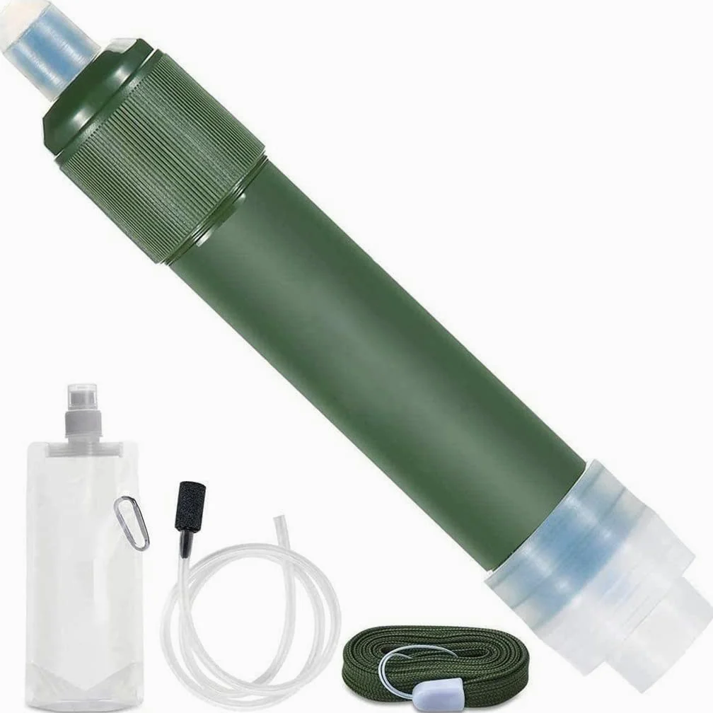 Filtro de Agua Portátil, Purificador de Agua Portátil, Emergencia del Filtro del Purificador de Agua de Supervivencia para Exteriores, Viajes, Campamento, Senderismo