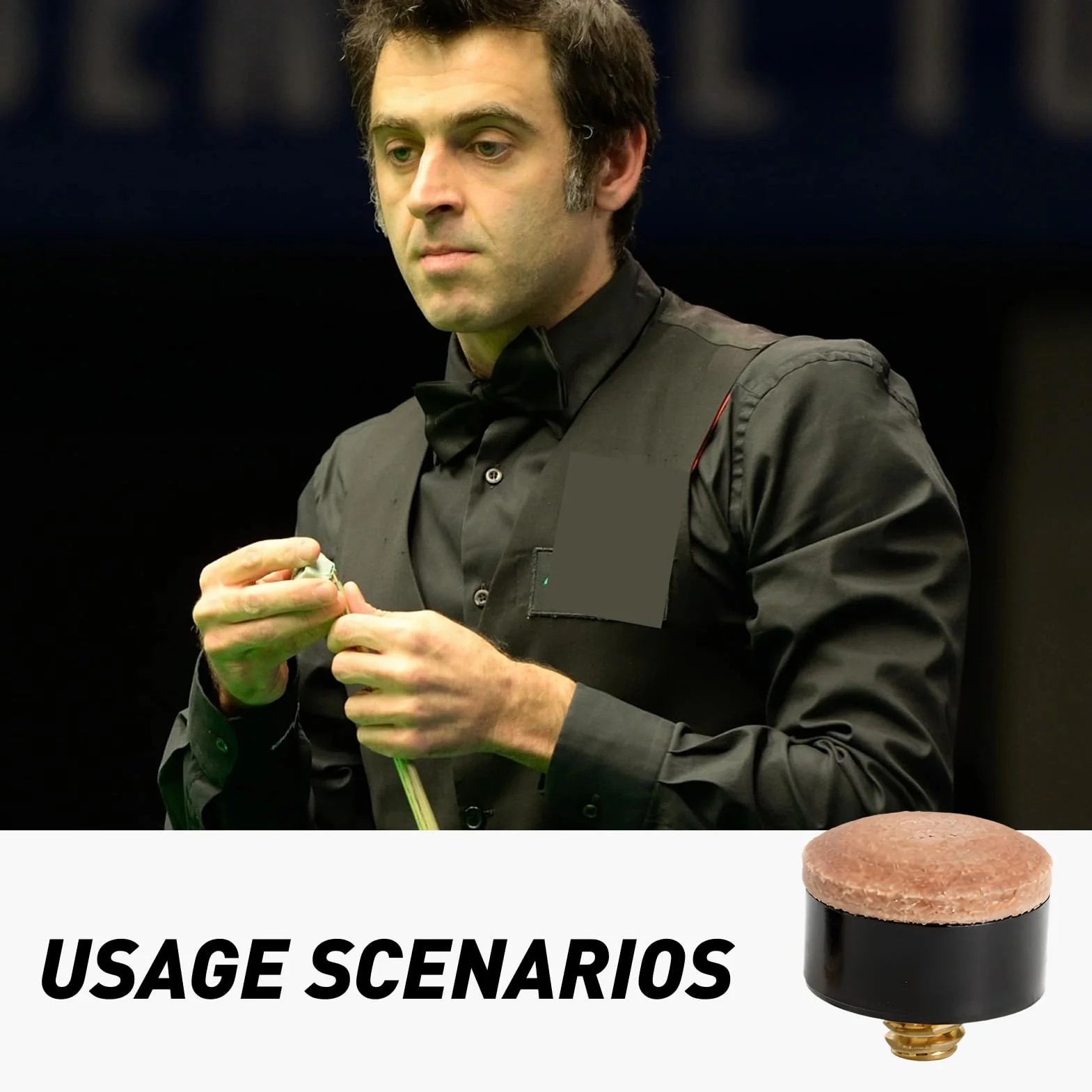20 Puntas para Caña de Billar, Set de Repuesto 12 mm & 13 mm con Caja de Almacenamiento, Cuero Sintético, Universalmente Adaptable para Cañas de Billar, Anti-Deslizamiento para