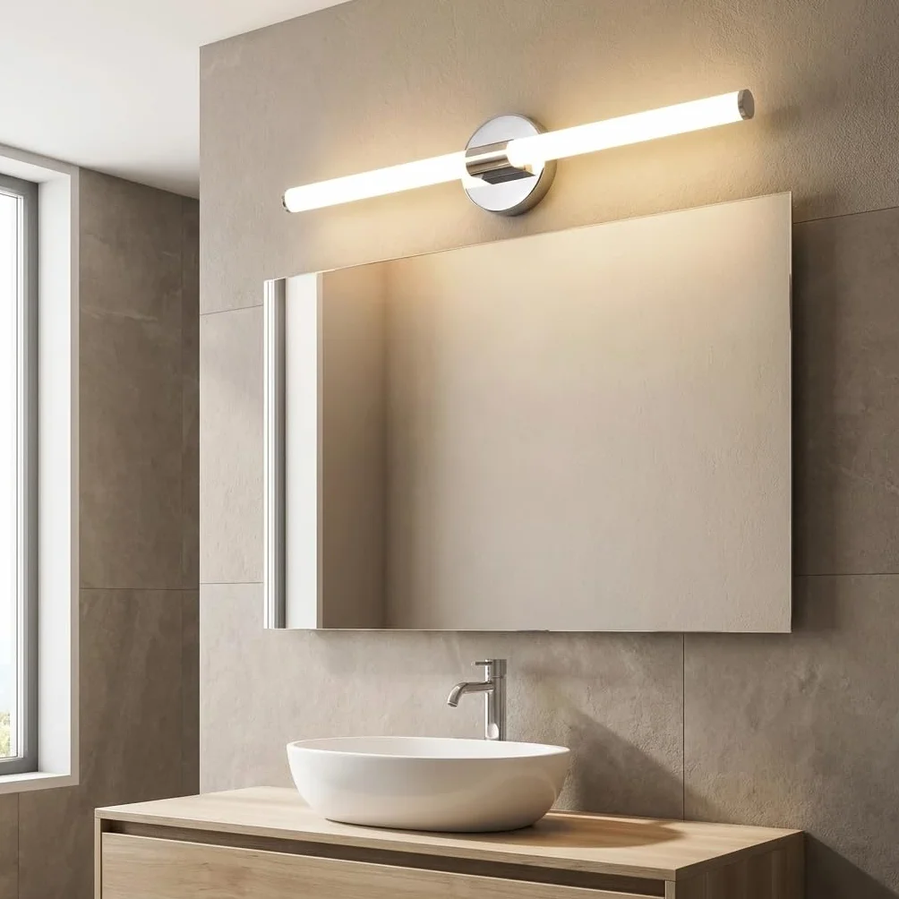 Aplique LED BARCELONA Tubular 60cm 8W 720lm Cromo IP44 4000K Baño