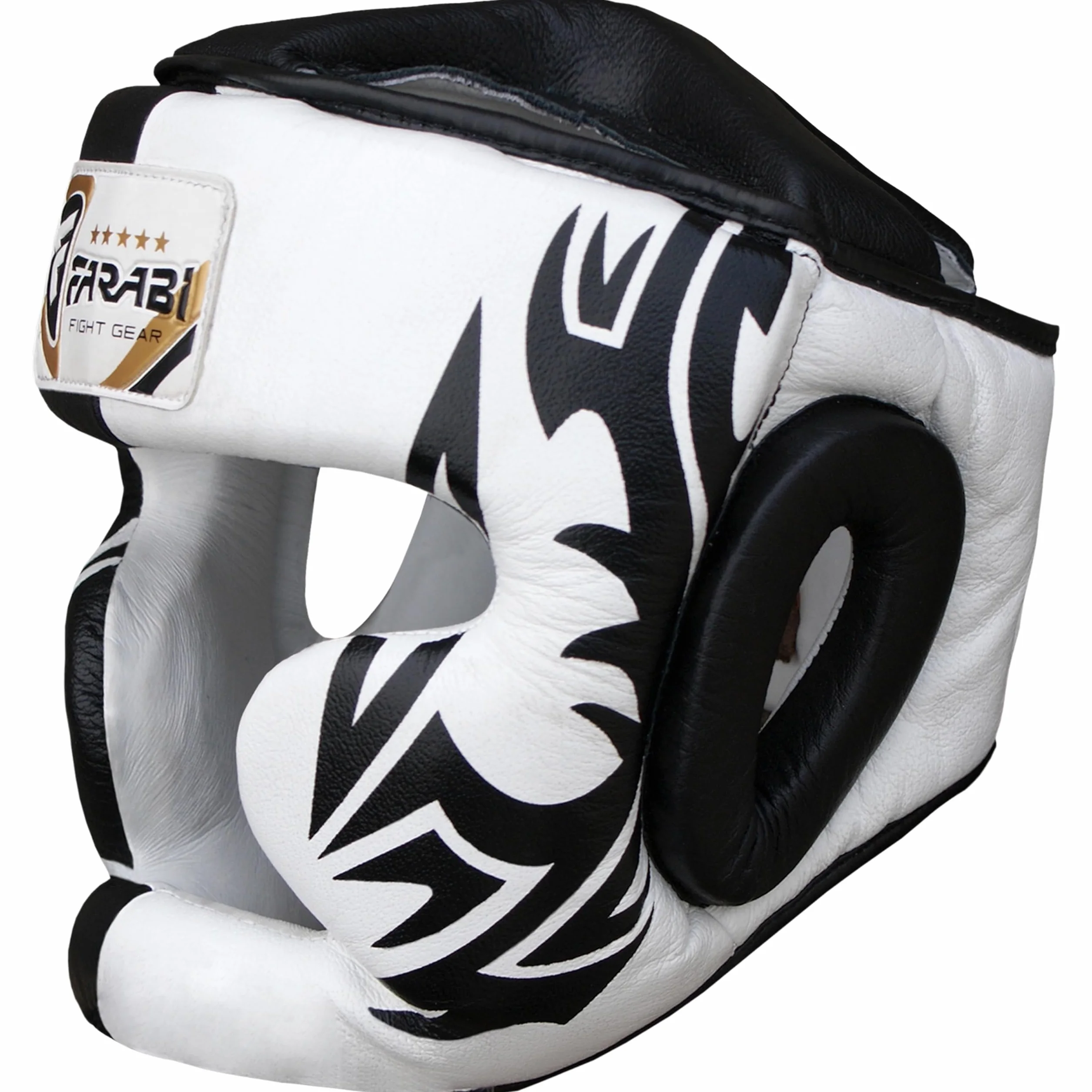 Farabi Sports Boxeo Guardia Protector de Cabeza del Casco de Entrenamiento MMA Pro para Toda la Cara, Protección Cheek Sombreros y tocados de Cuero Real