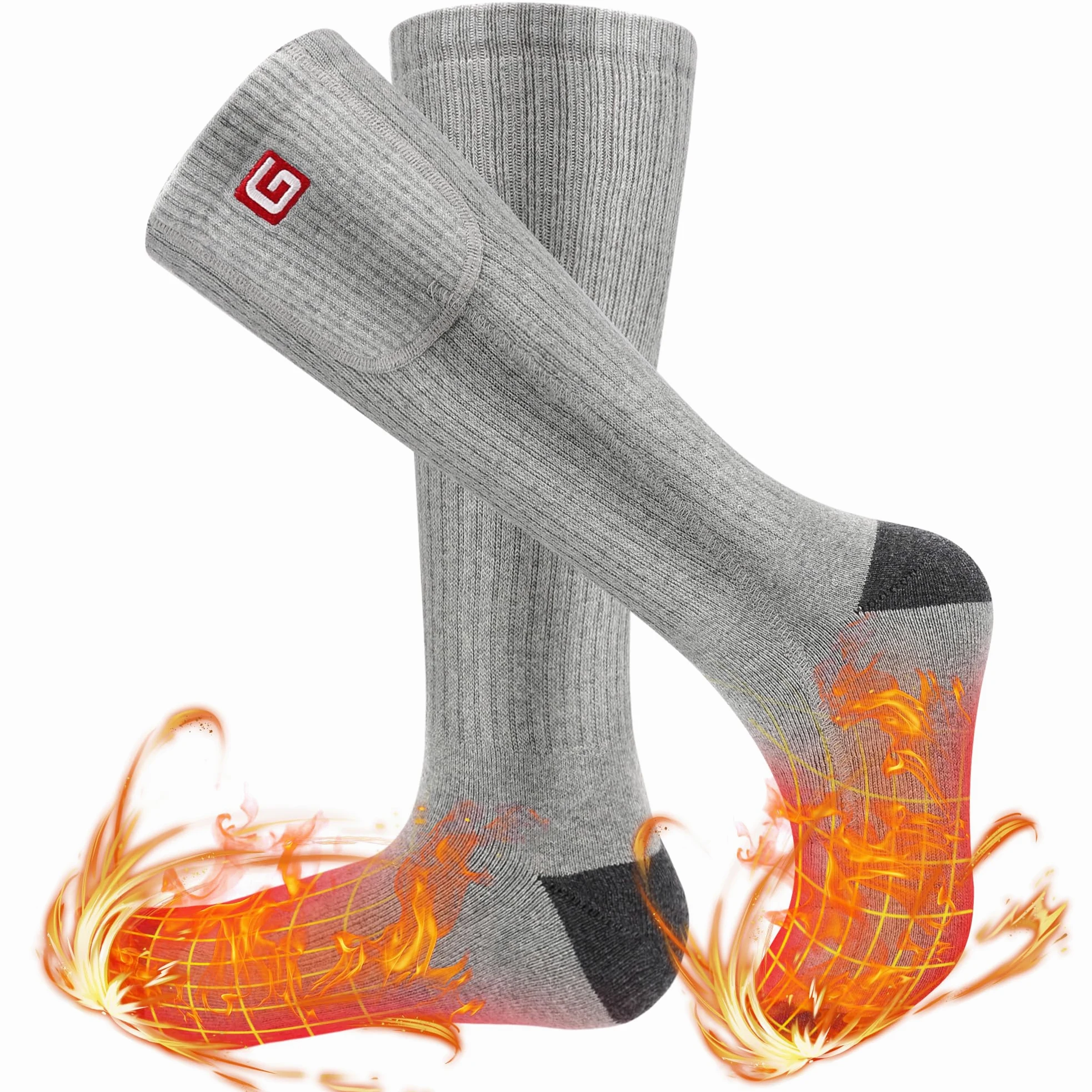Calcetines eléctricos calefactables a batería, para hombre, mujer, invierno, caza, esquí, senderismo, calentador de pies, calcetines cálidos de algodón para regalo