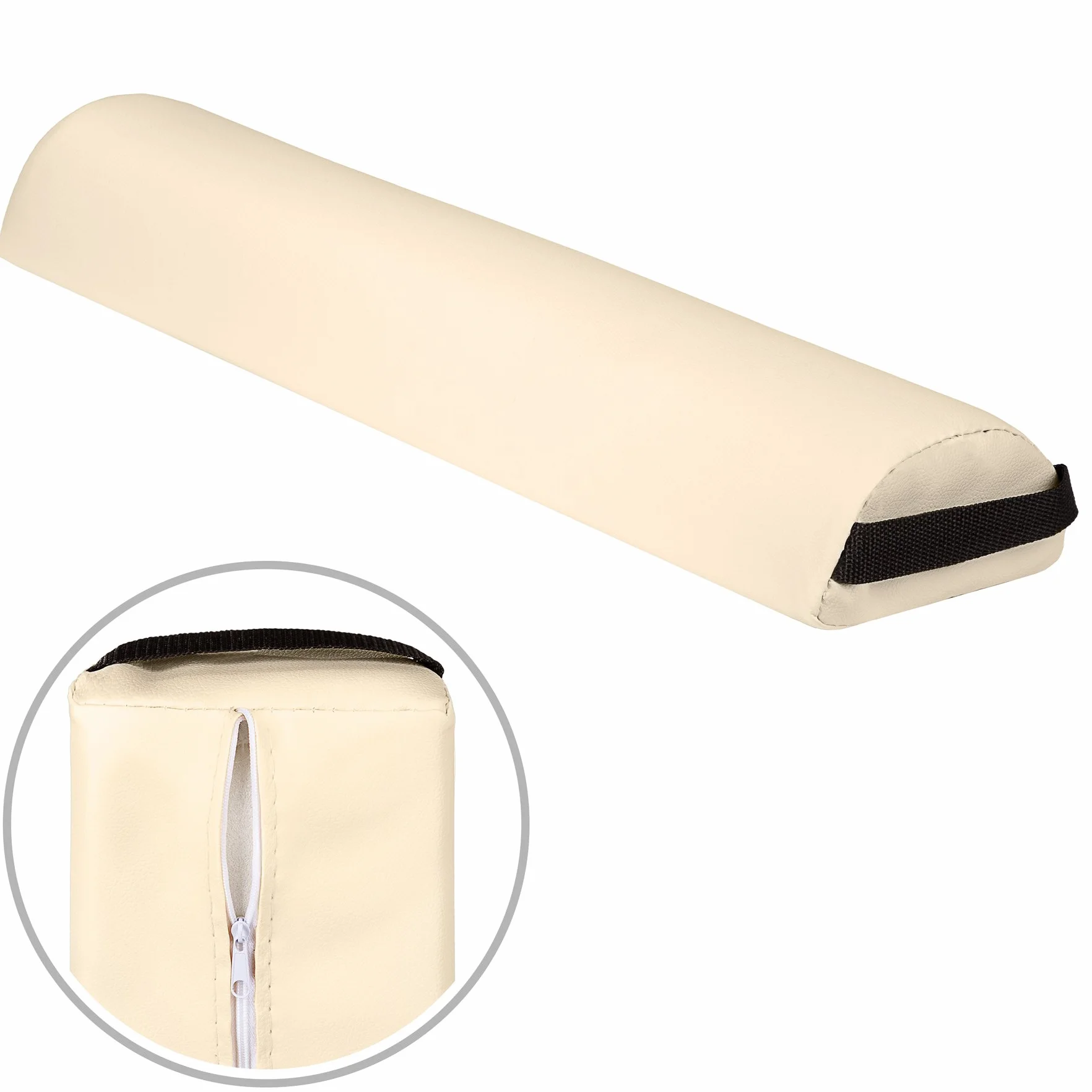 Tectake Taburete Plegable con Asiento Acolchado y Funda de Cuero Sintético, Accesorios Camilla Masaje, Beige
