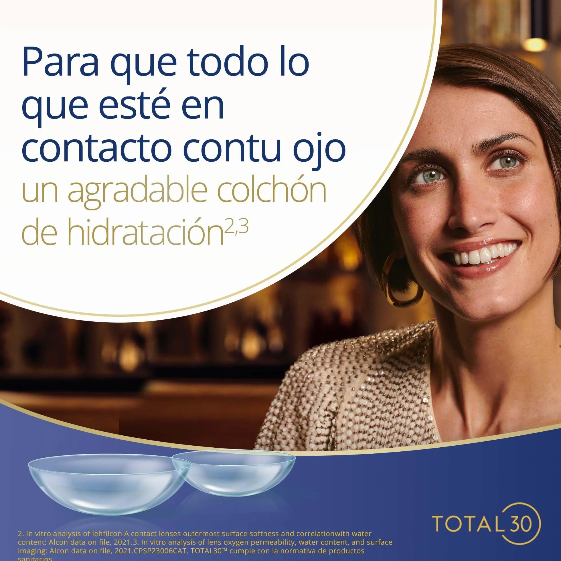 TOTAL30 lentes de contacto mensuales -3 lentes R 8.4 mm D 14.2 mm -05.75 dioptrías