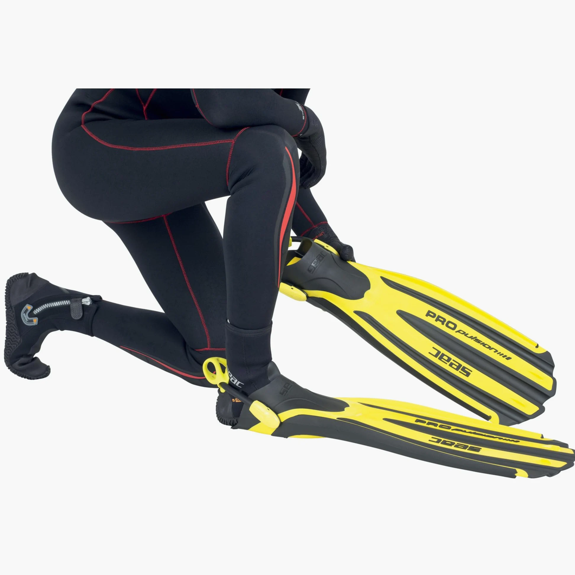 SEAC Aletas de buceo Propulsion S con correa elástica, fabricadas en Italia