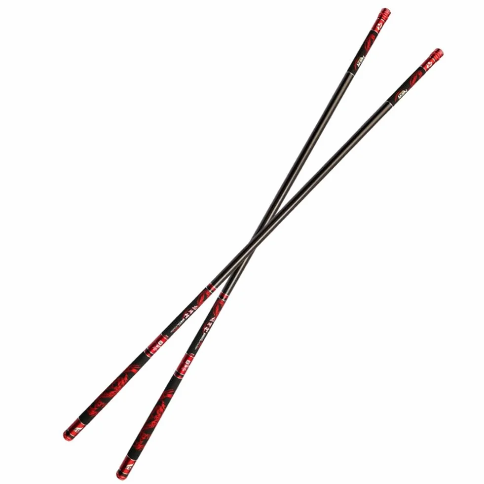 Caña de Pescar Telescópica 2.7m-7.2m Fibra de Carbono Ultra Ligero Carpa