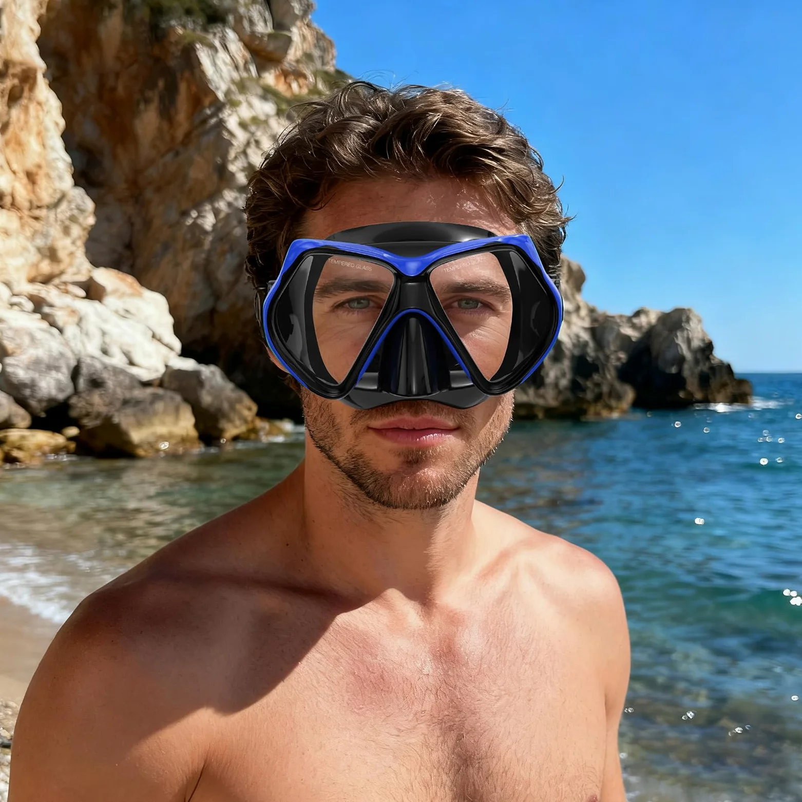 Máscara de buceo antivaho para adultos, gafas de buceo y esnórquel