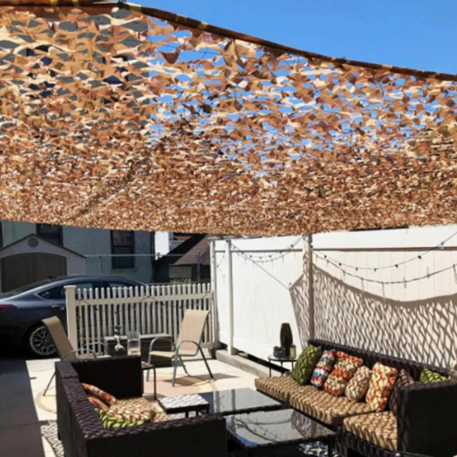 Red de Camuflaje 210D Oxford Tela Parasol Cubierta de toldo Protector Solar al Aire Libre Red de Camuflaje para Caza Tiro a ciegas Camping Decoraciones de Fiesta temática Militar, Desierto,